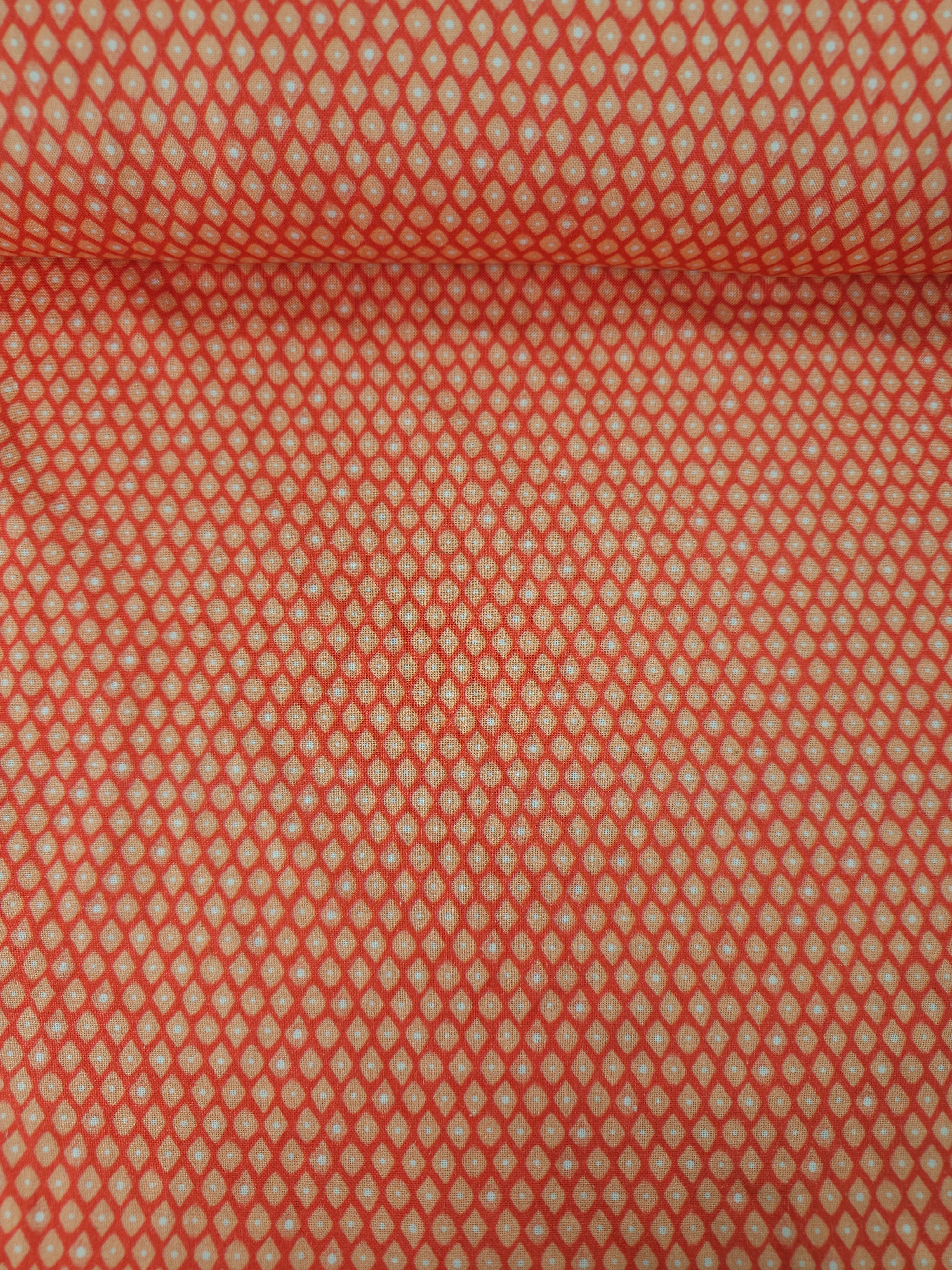 Orange Geometric Diamond 100% Cotton