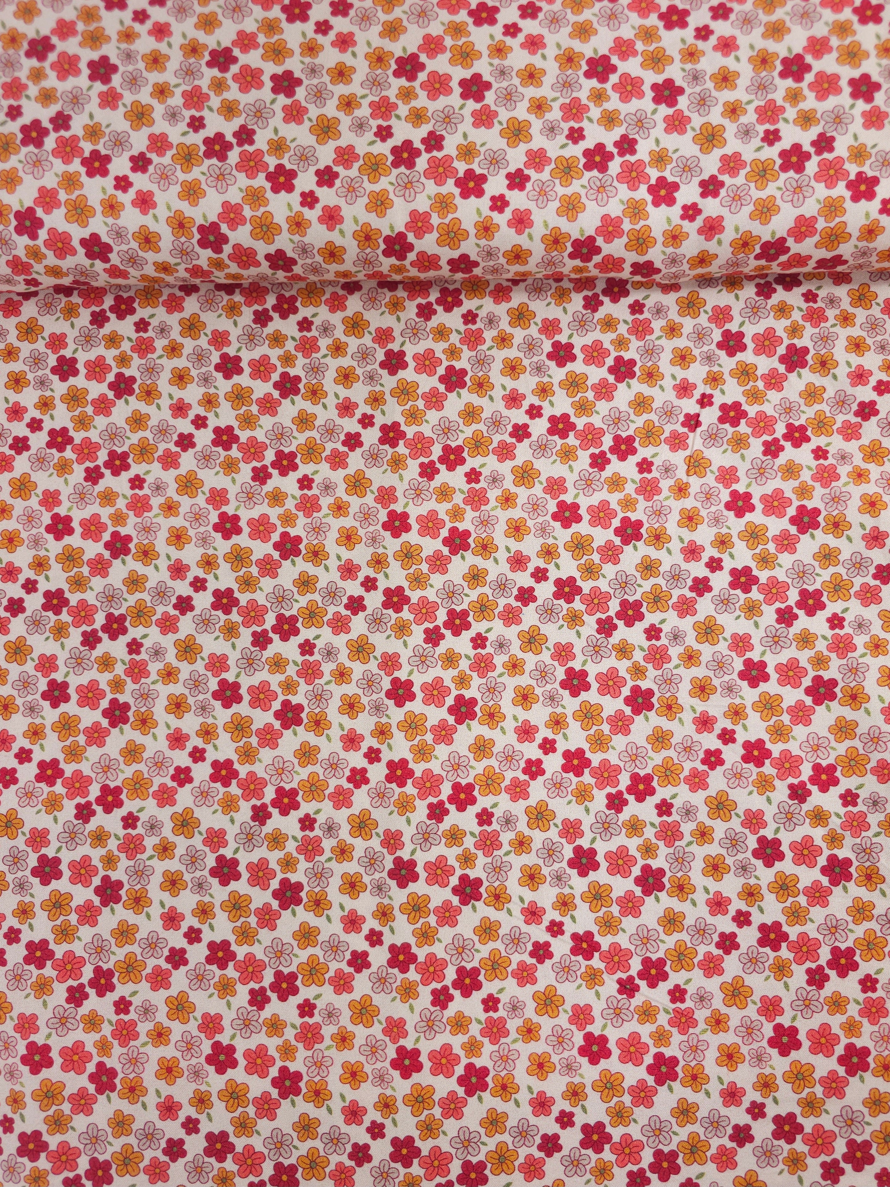 Pink Ditsy Floral Cotton Viscose *THE CRAFTY PIE*