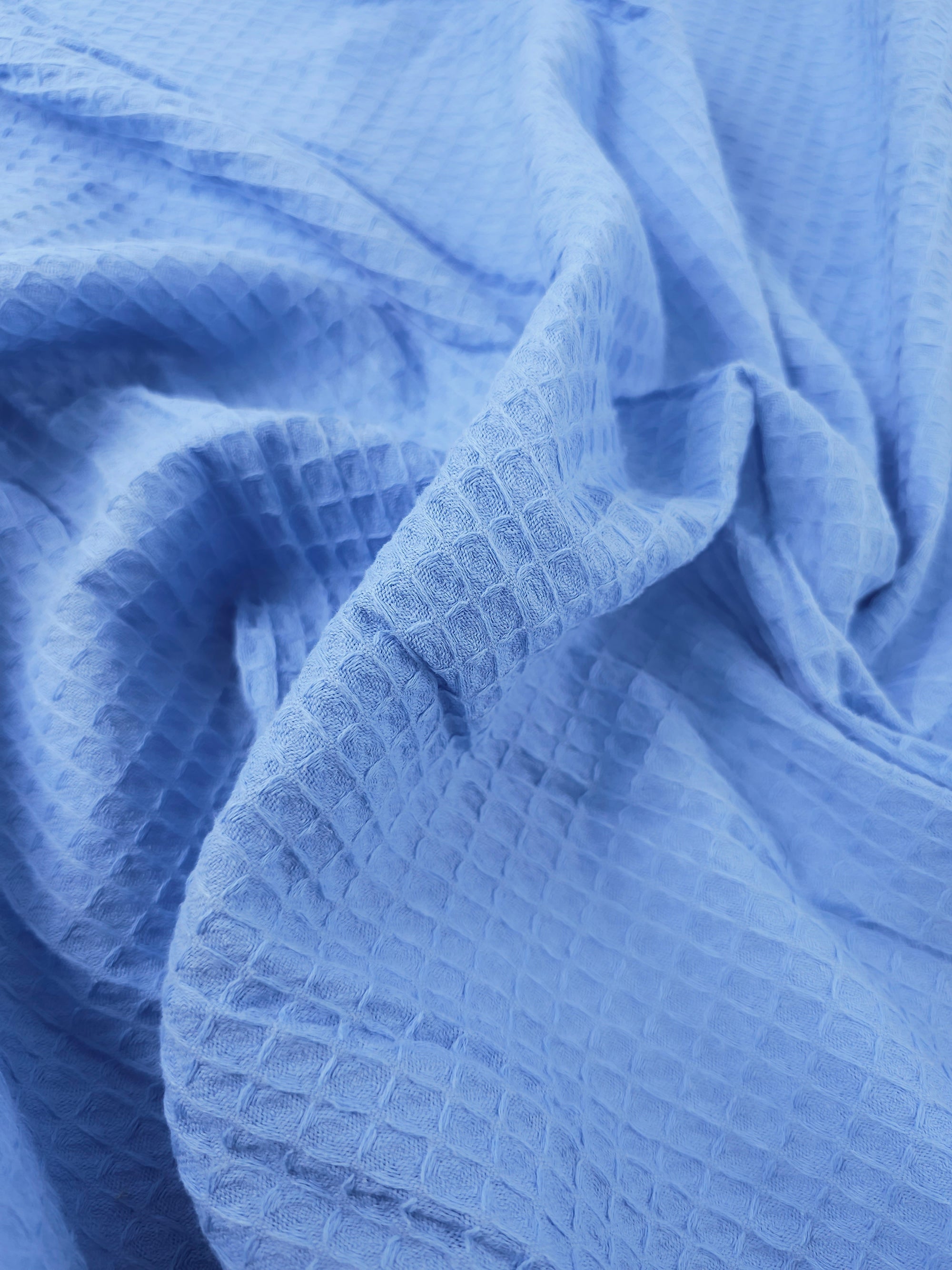 Cornflower Blue Waffle Cotton *EXTRA WIDE*