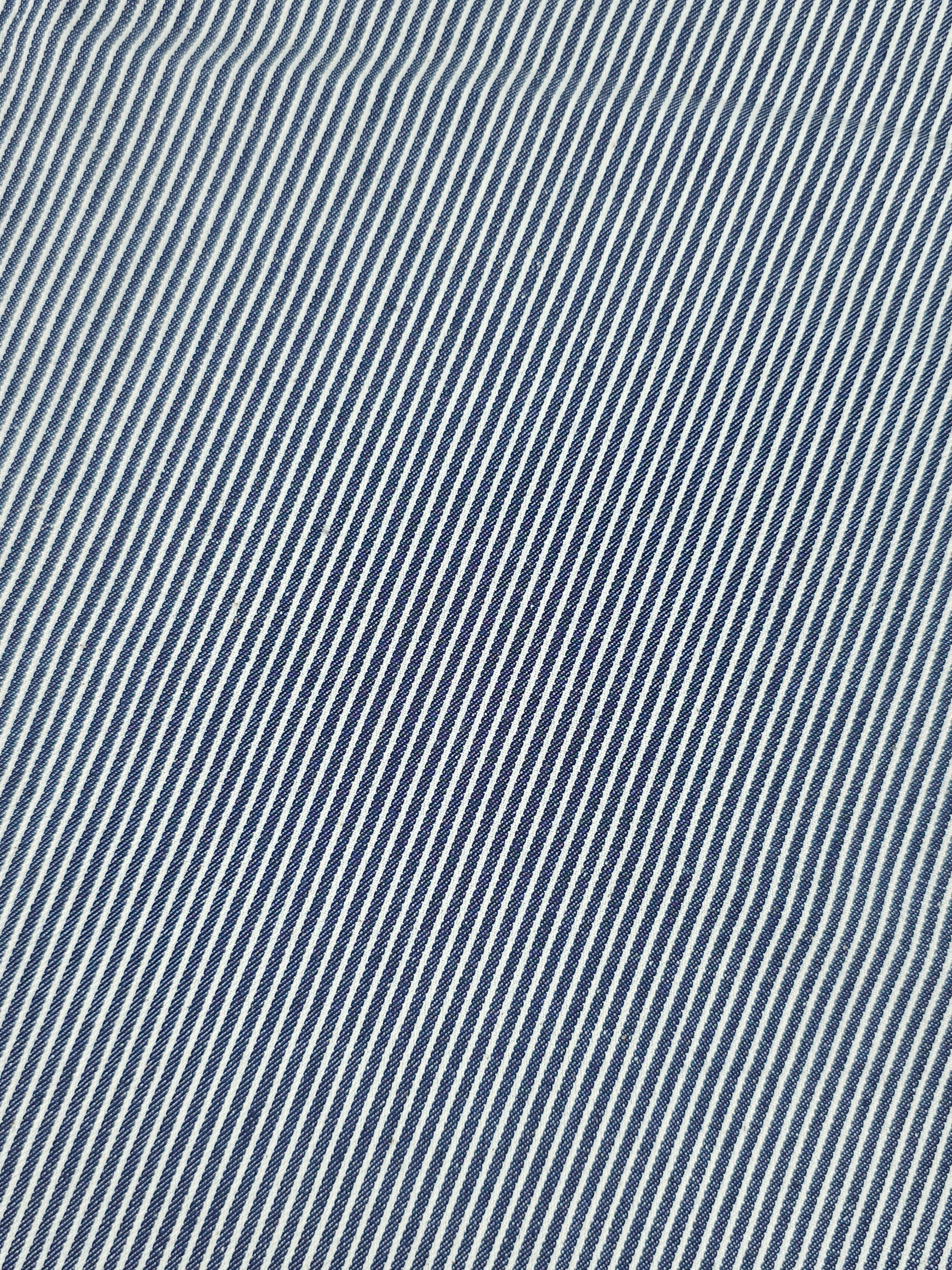 Washed Navy Pinstripe Denim