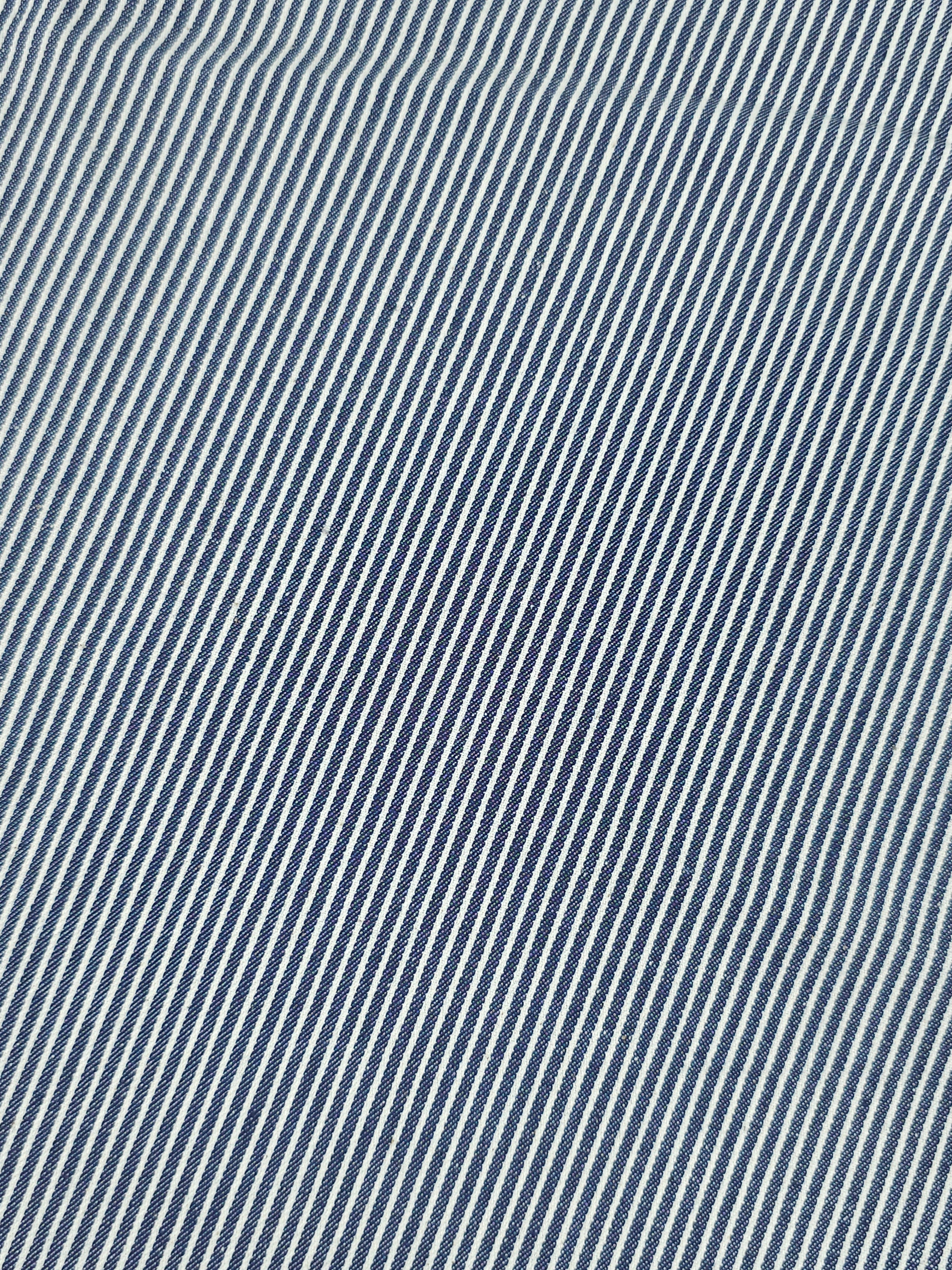 Washed Navy Pinstripe Denim