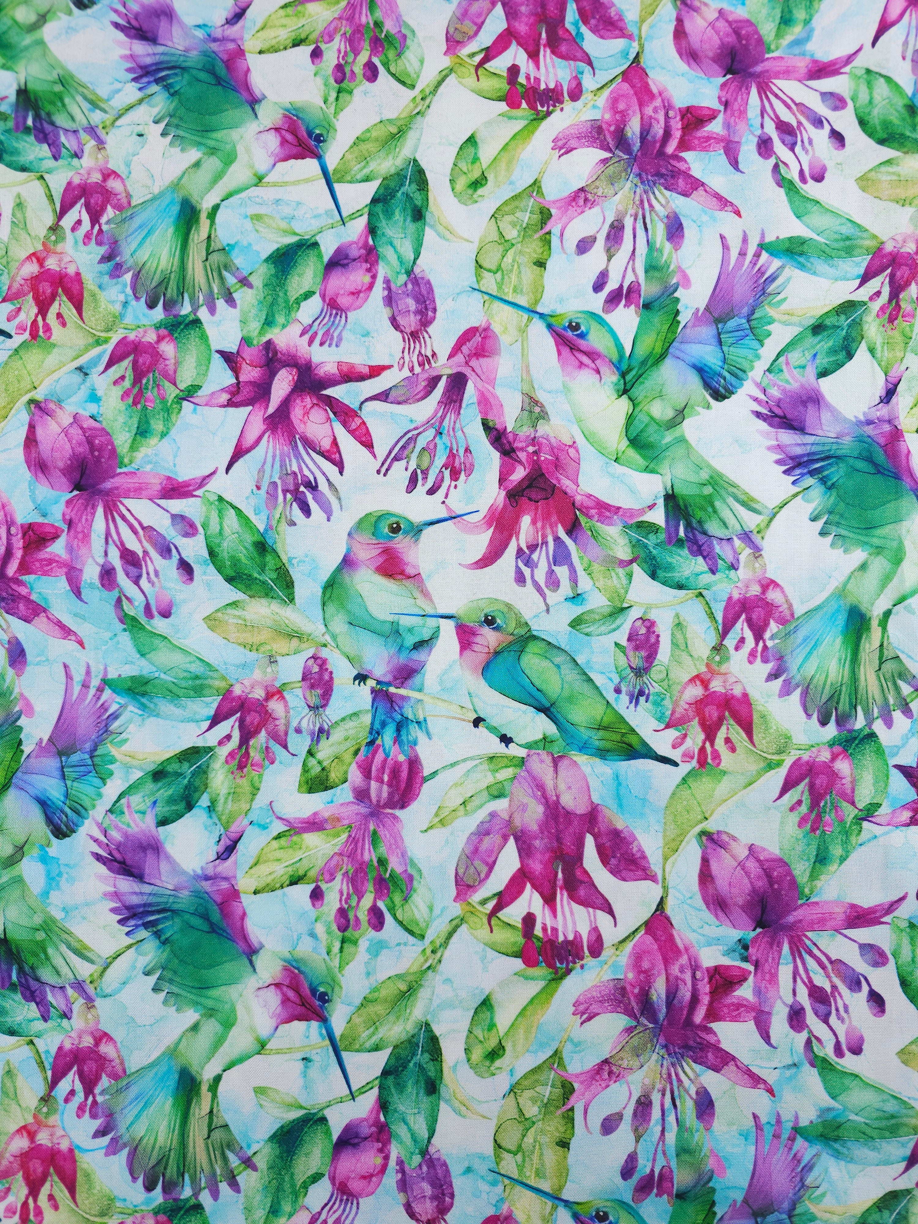 Hummingbird Floral Concerto 100% Cotton