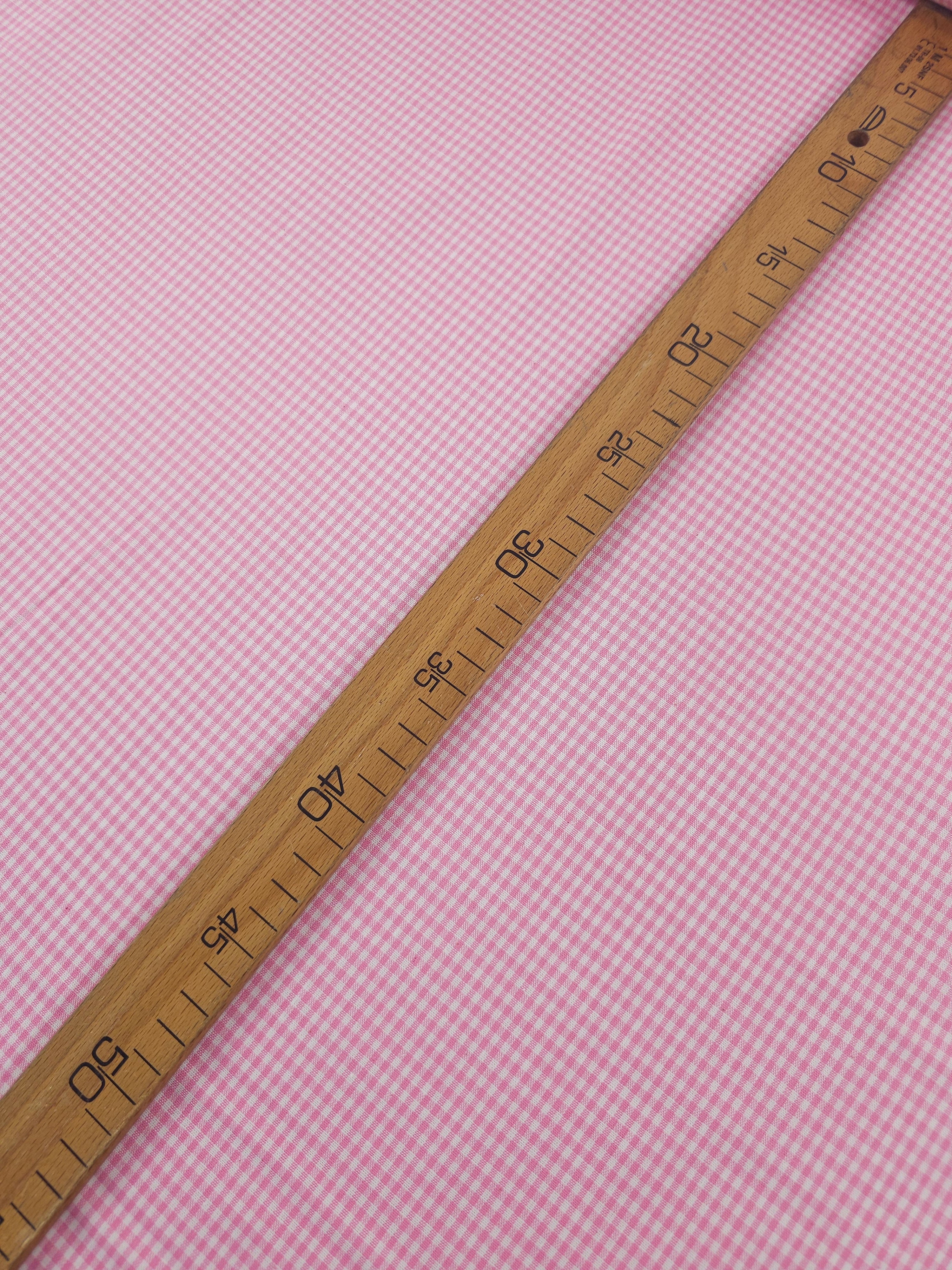 Pink Mini Gingham 100% Cotton 55"