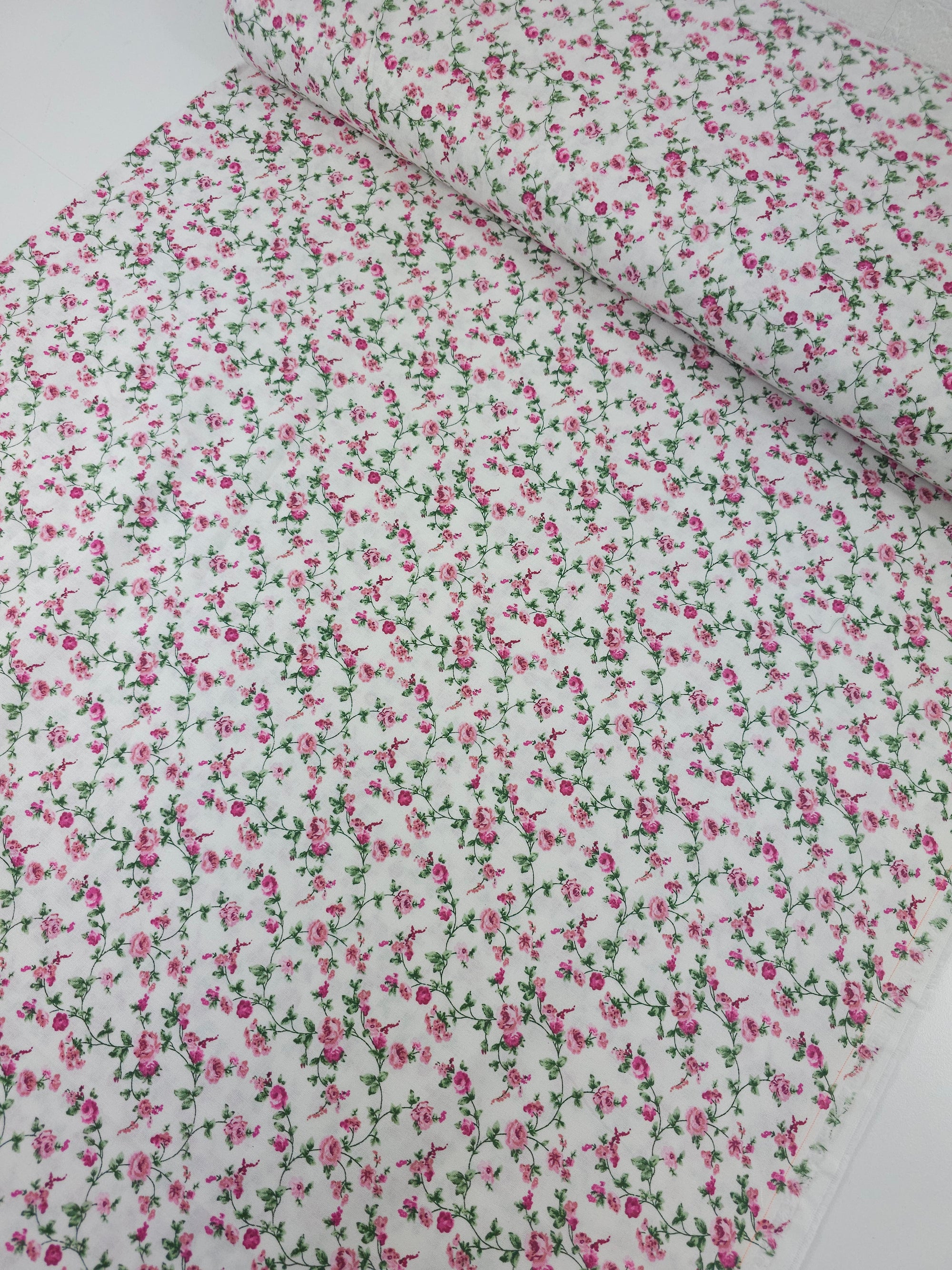 Pink/White Floating Rose Twine 100% Cotton