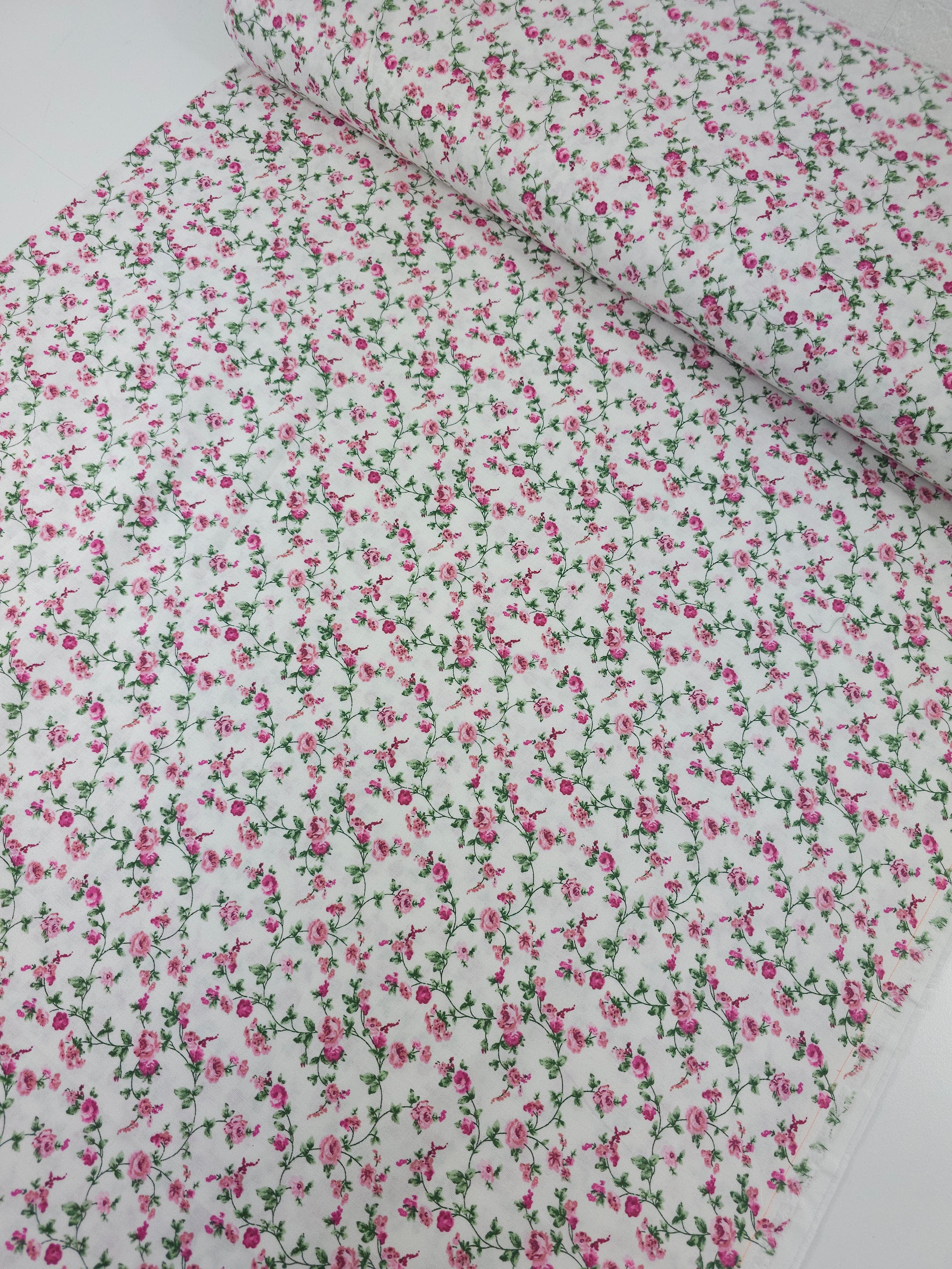 Pink/White Floating Rose Twine 100% Cotton