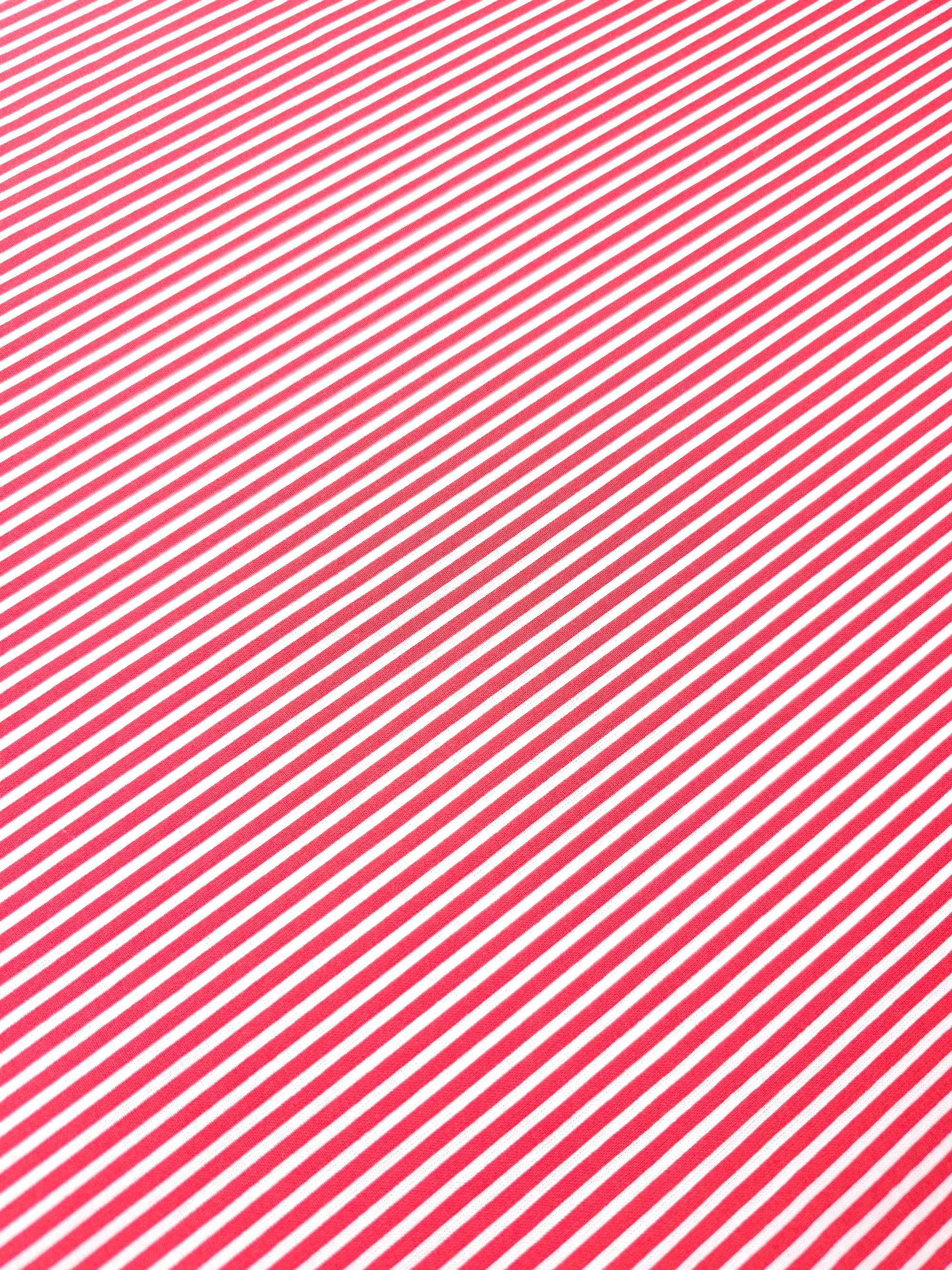 Candy Red Stripe 100% Cotton