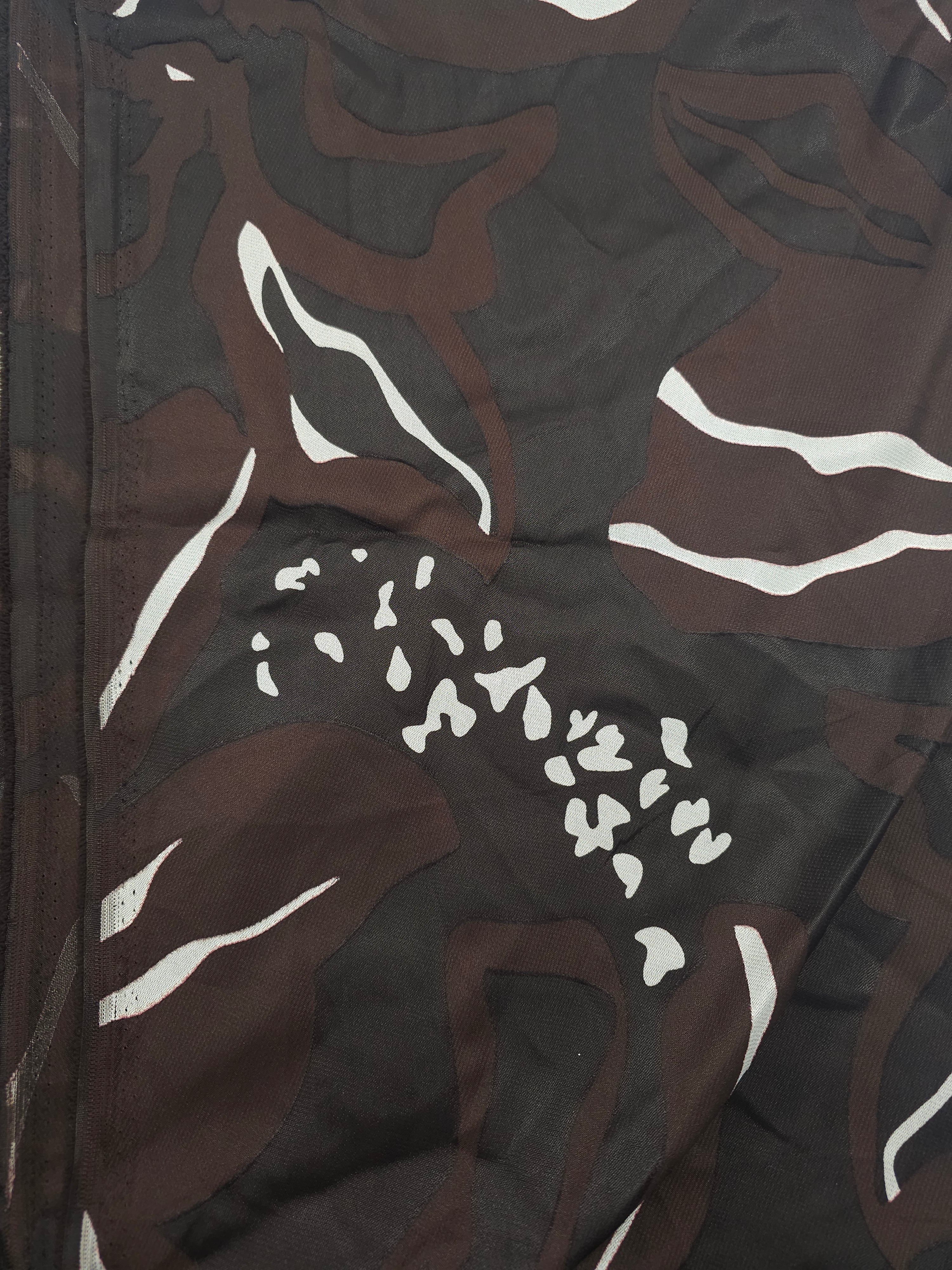 Dark brown floral Viscose- 2m piece