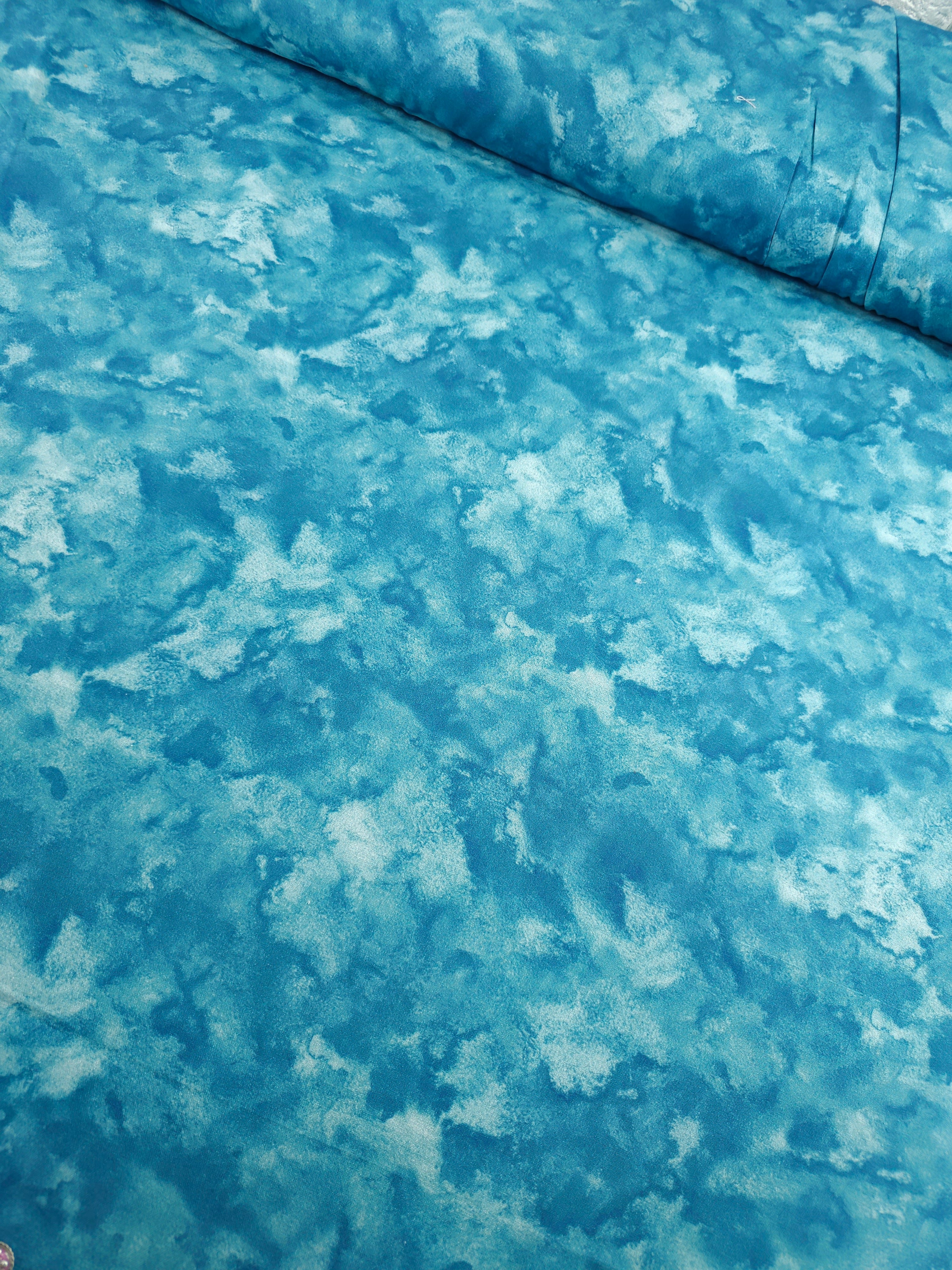 Aqua Nebula Smoke Diffusion 100% Cotton 118" *EXTRA WIDE*
