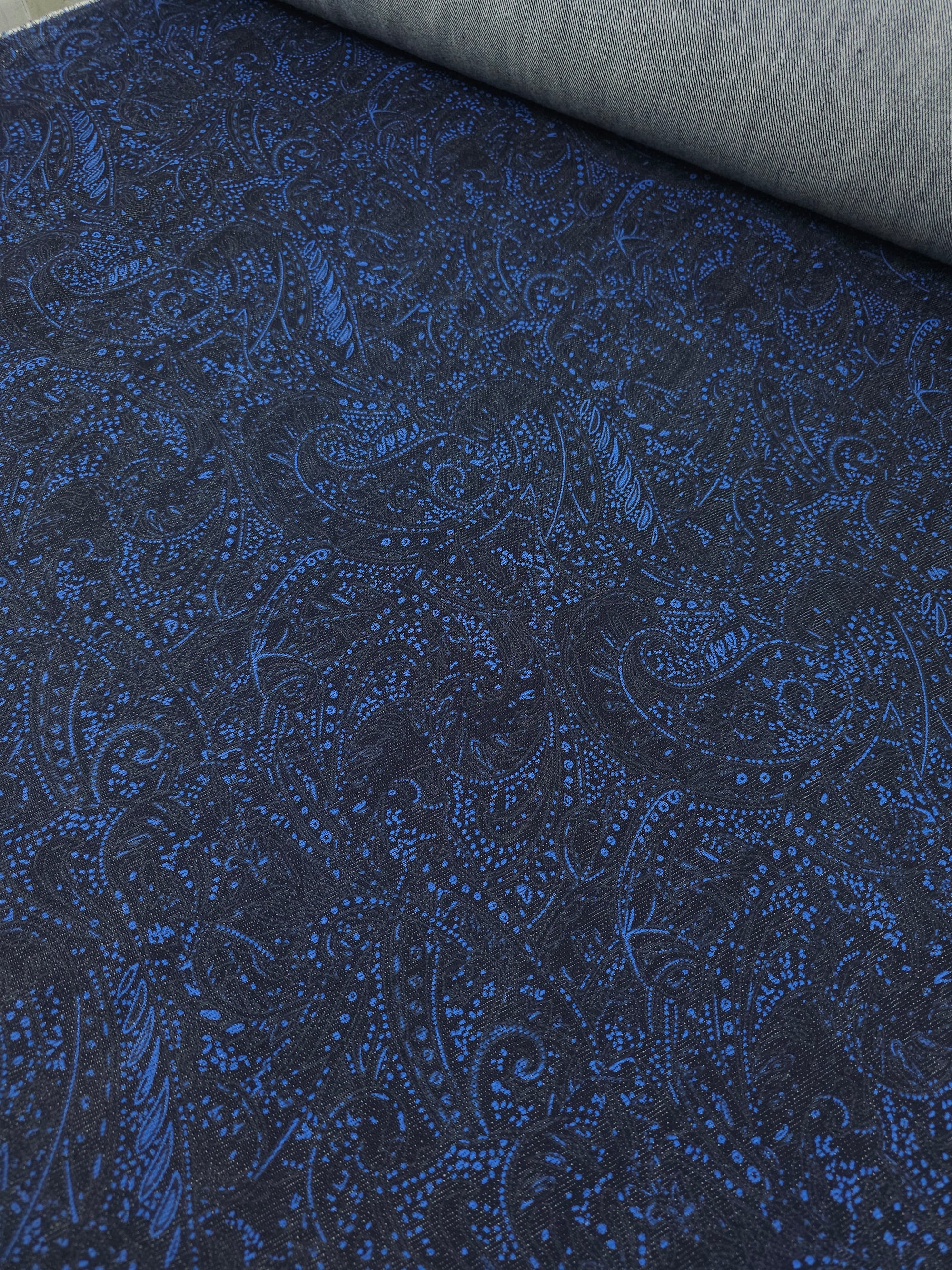 Blue/Navy Paisley Denim