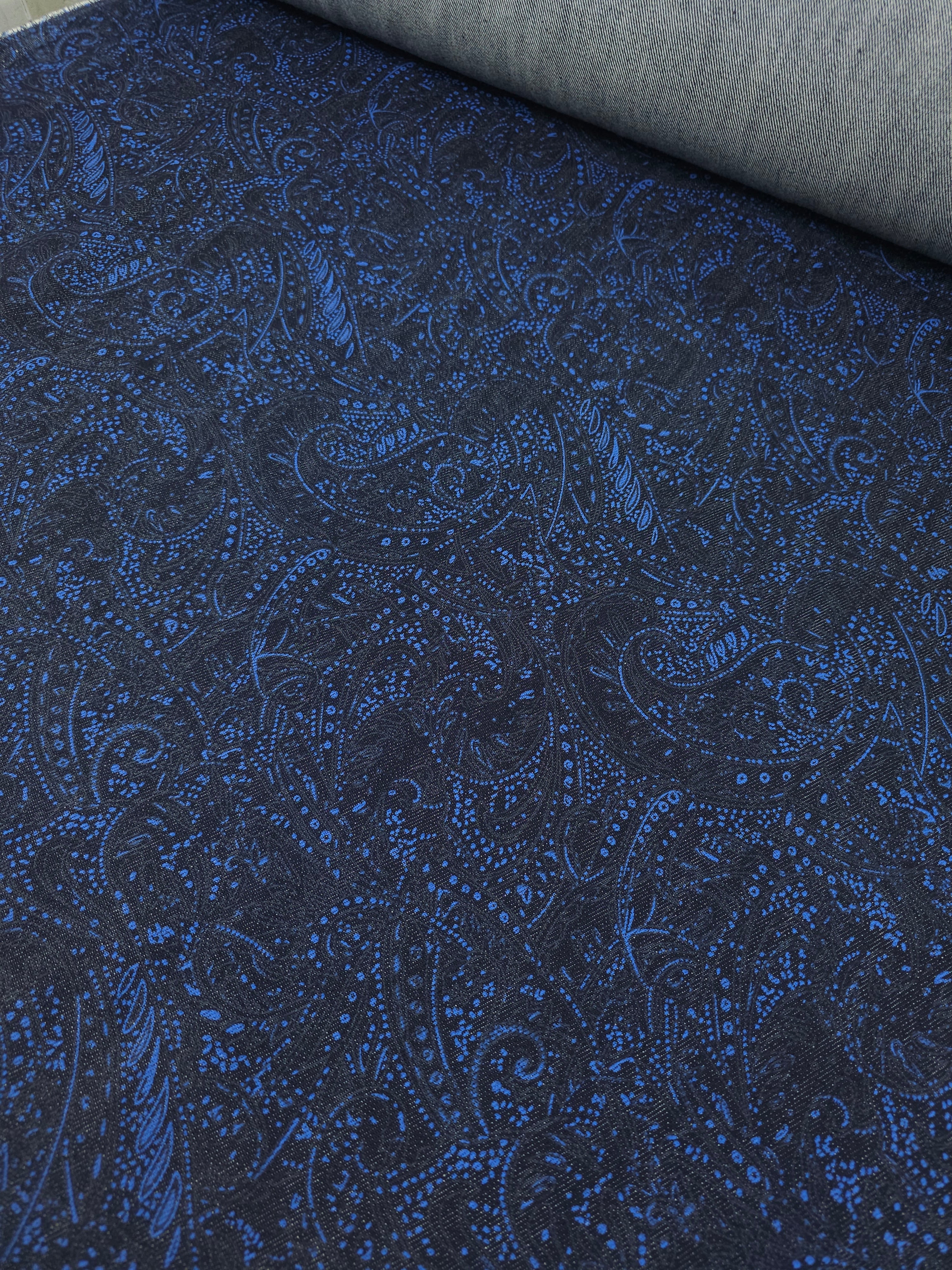 Blue/Navy Paisley Denim