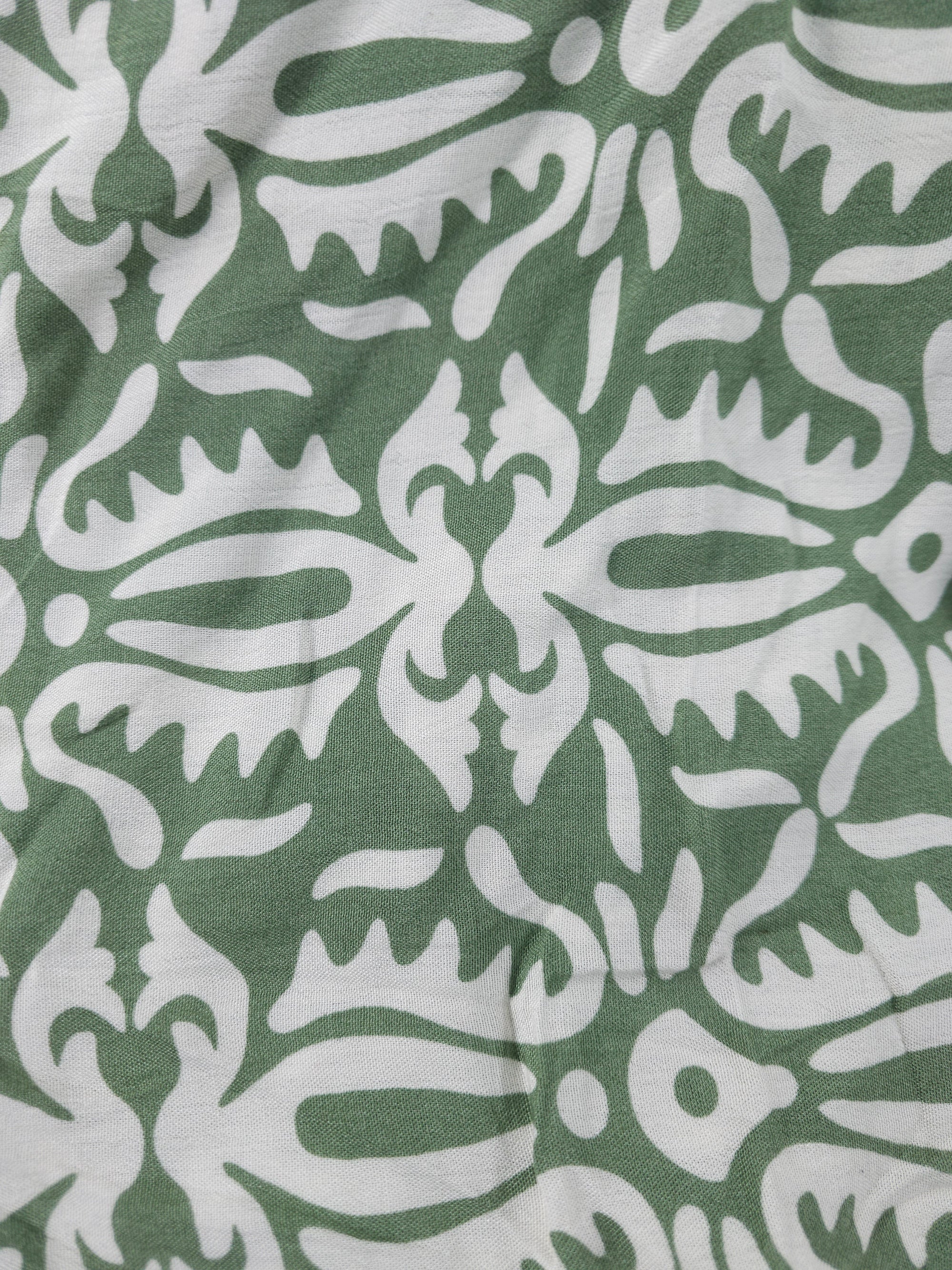 Sage Vine Viscose Crepe - 1.1m Piece