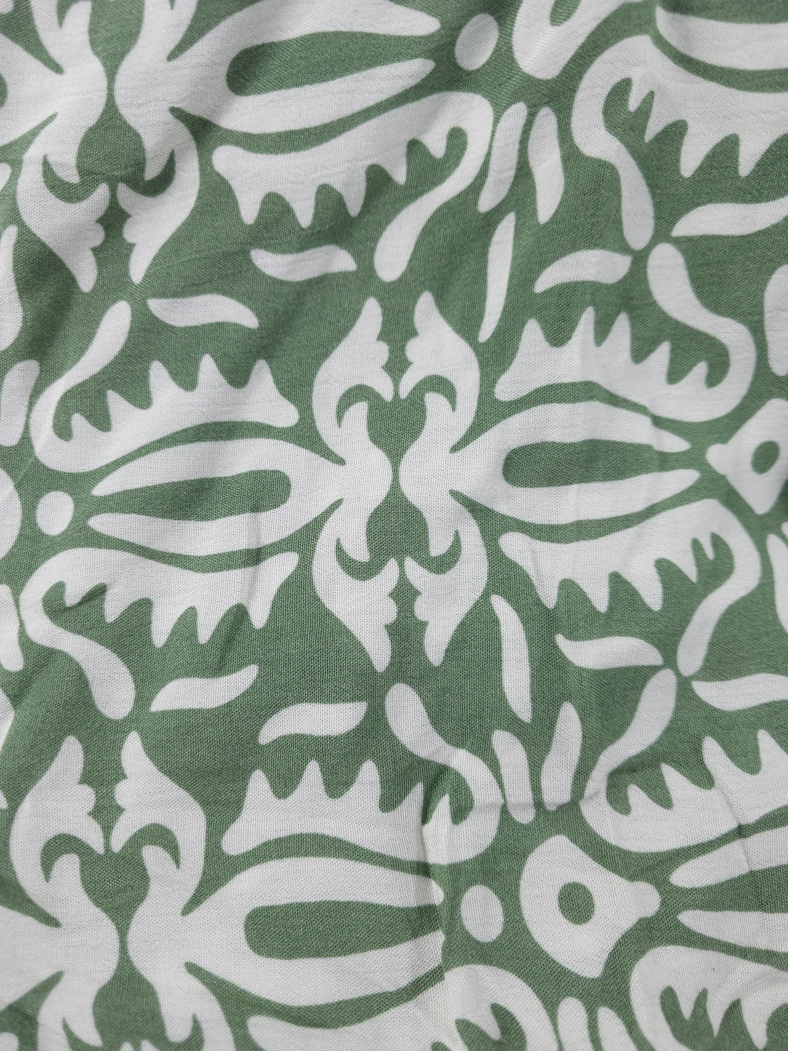 Sage Vine Viscose Crepe - 1.1m Piece