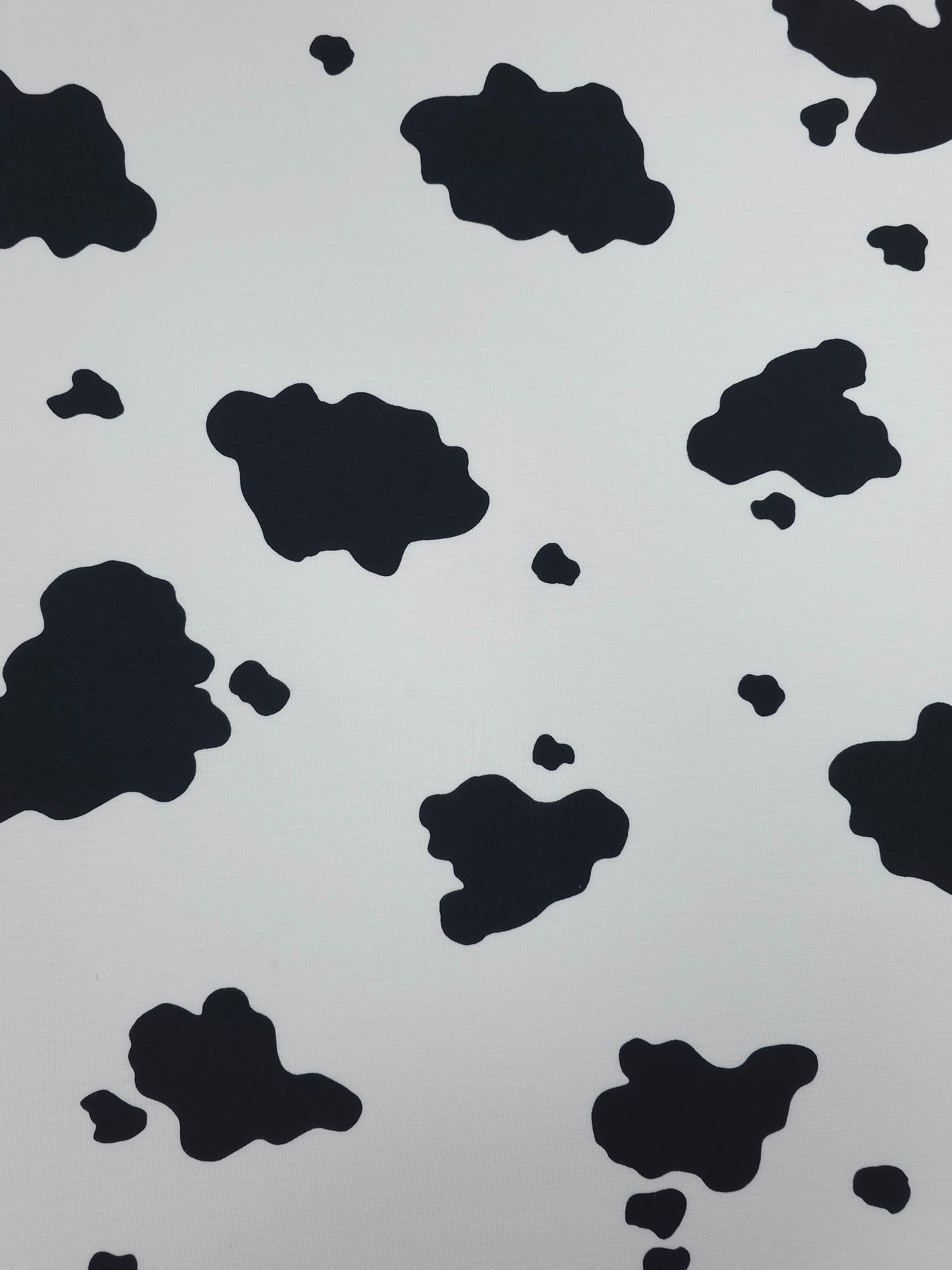 White/Black Cow Print Viscose Jersey