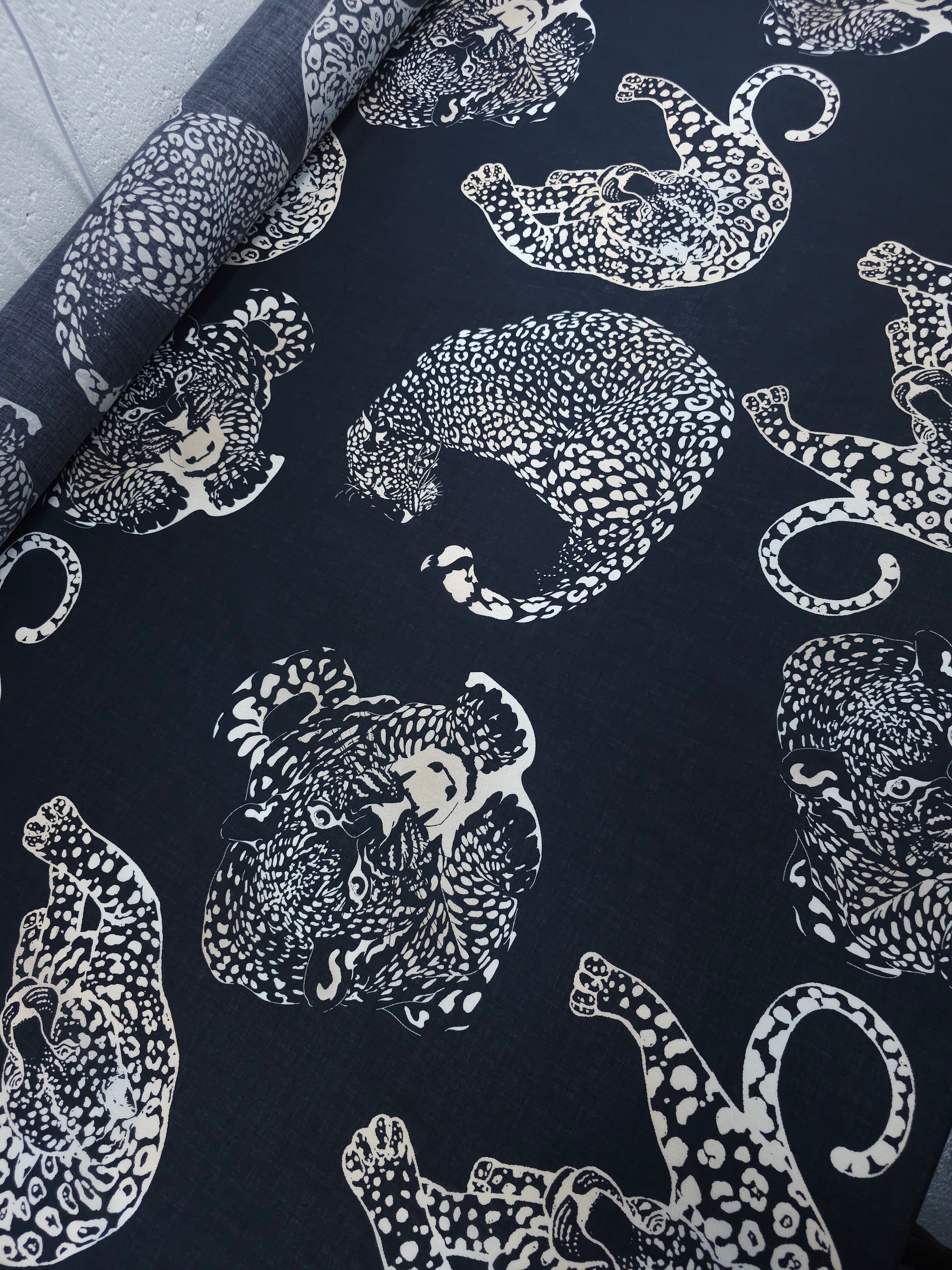 Black/Ivory Jaguar Cotton Voile
