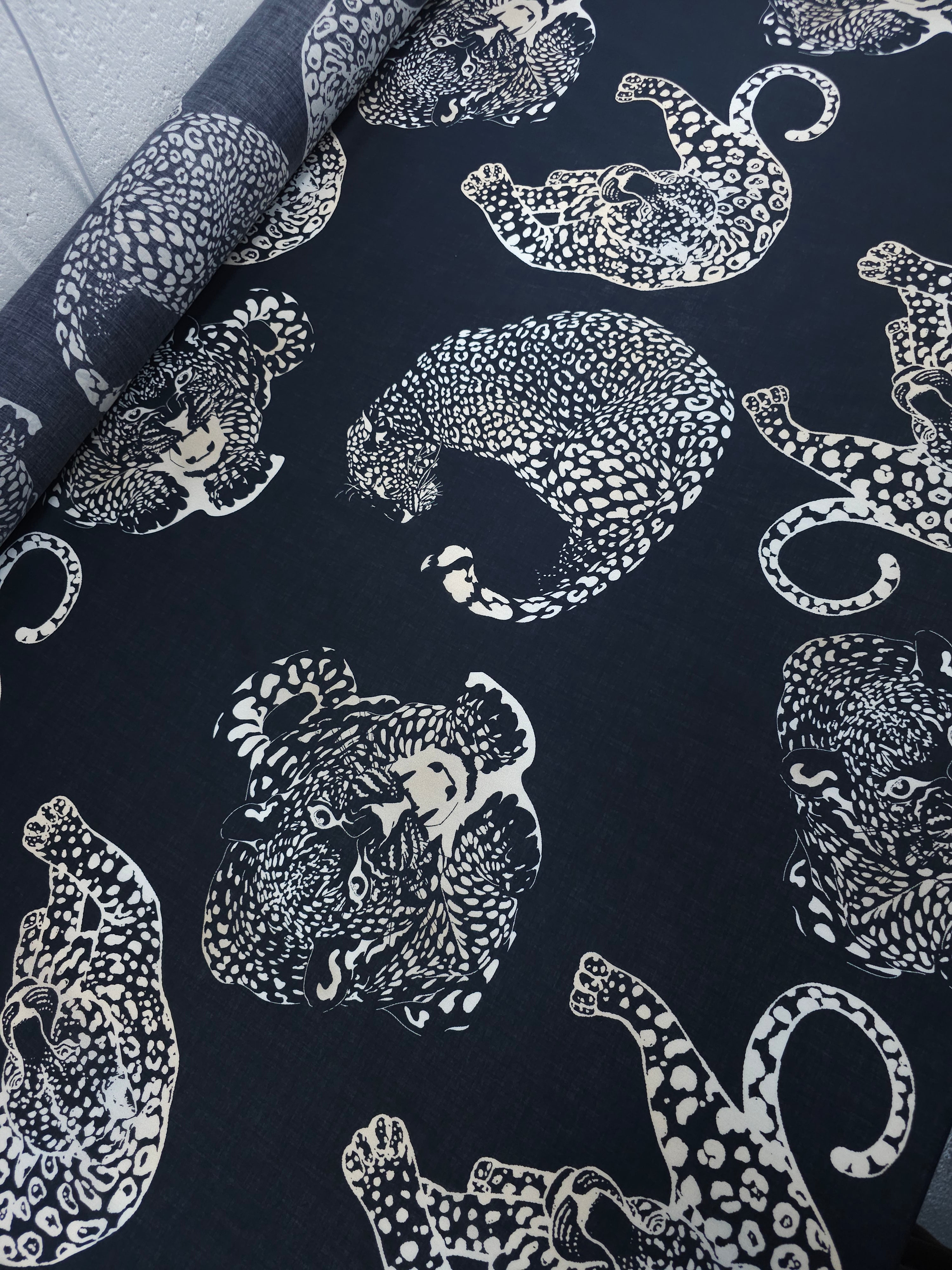 Black/Ivory Jaguar Cotton Voile
