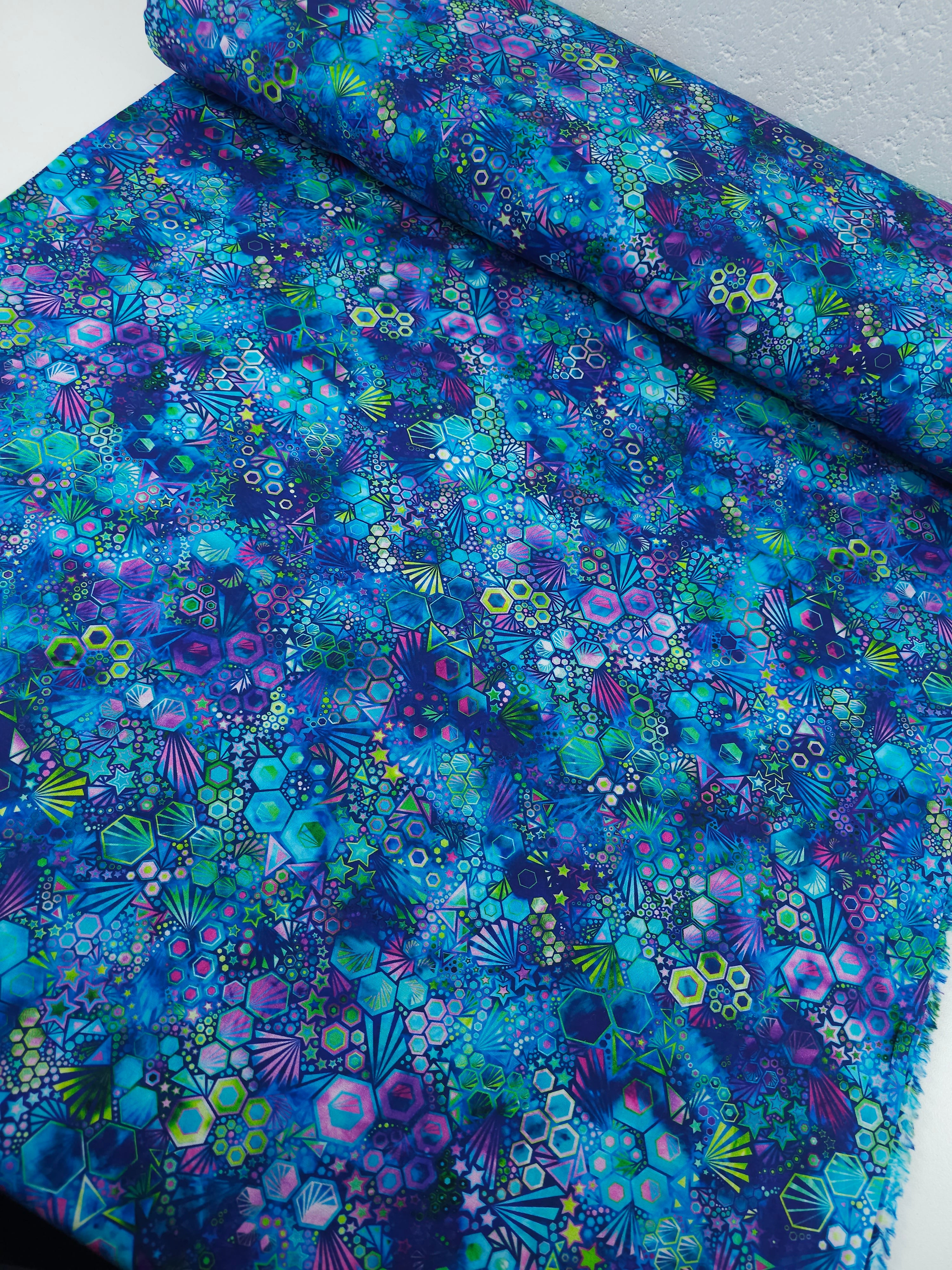 Blue Star Phantasma 100% Cotton 106" - Robert Kaufman *EXTRA WIDE*