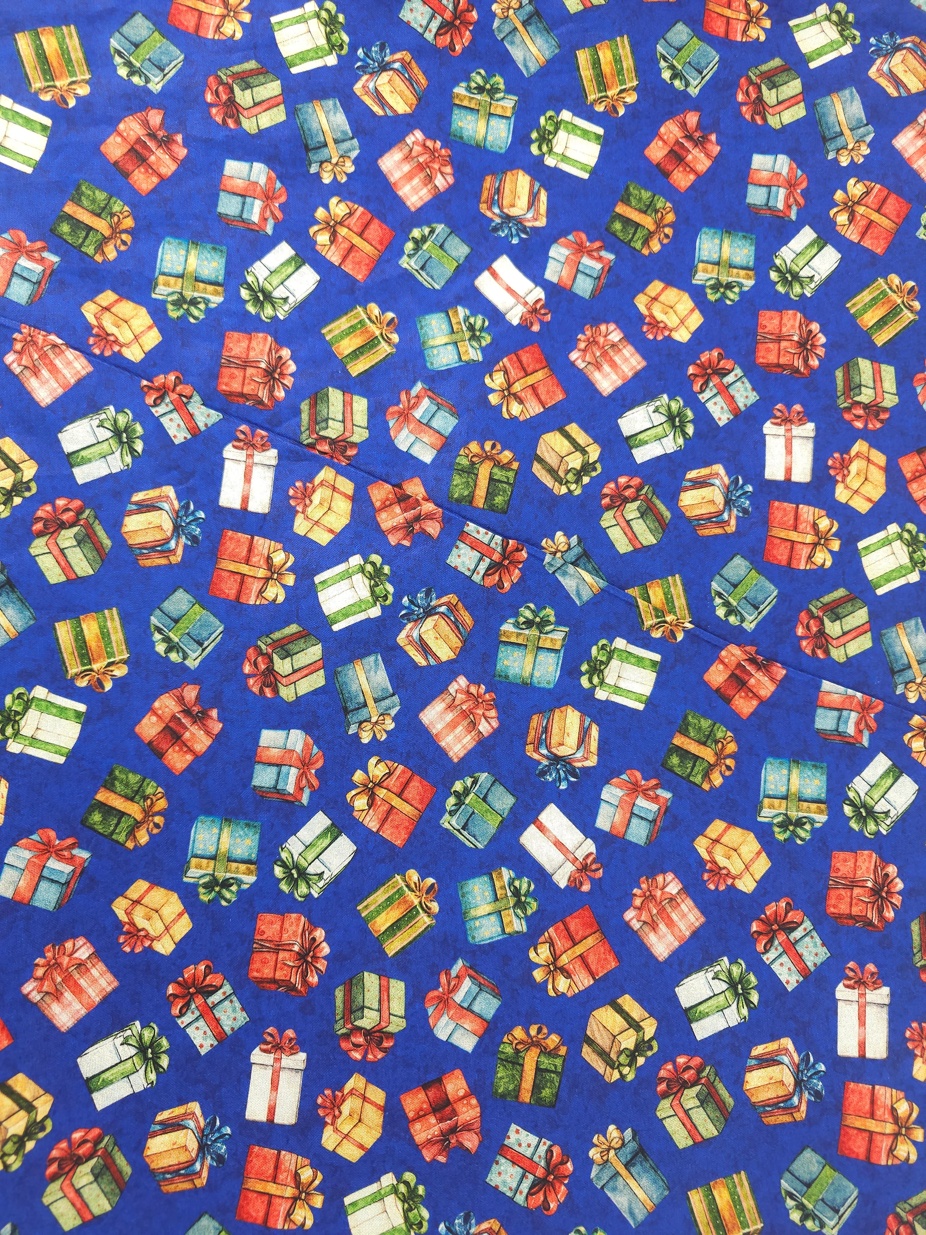 Blue presents Cotton- 2.8m piece