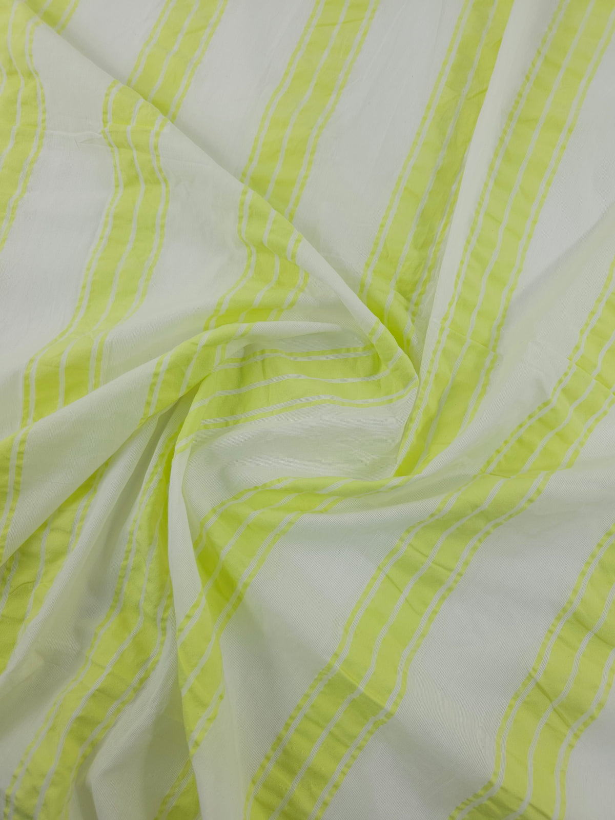 Lime Yellow Stripe Cotton SeerSucker