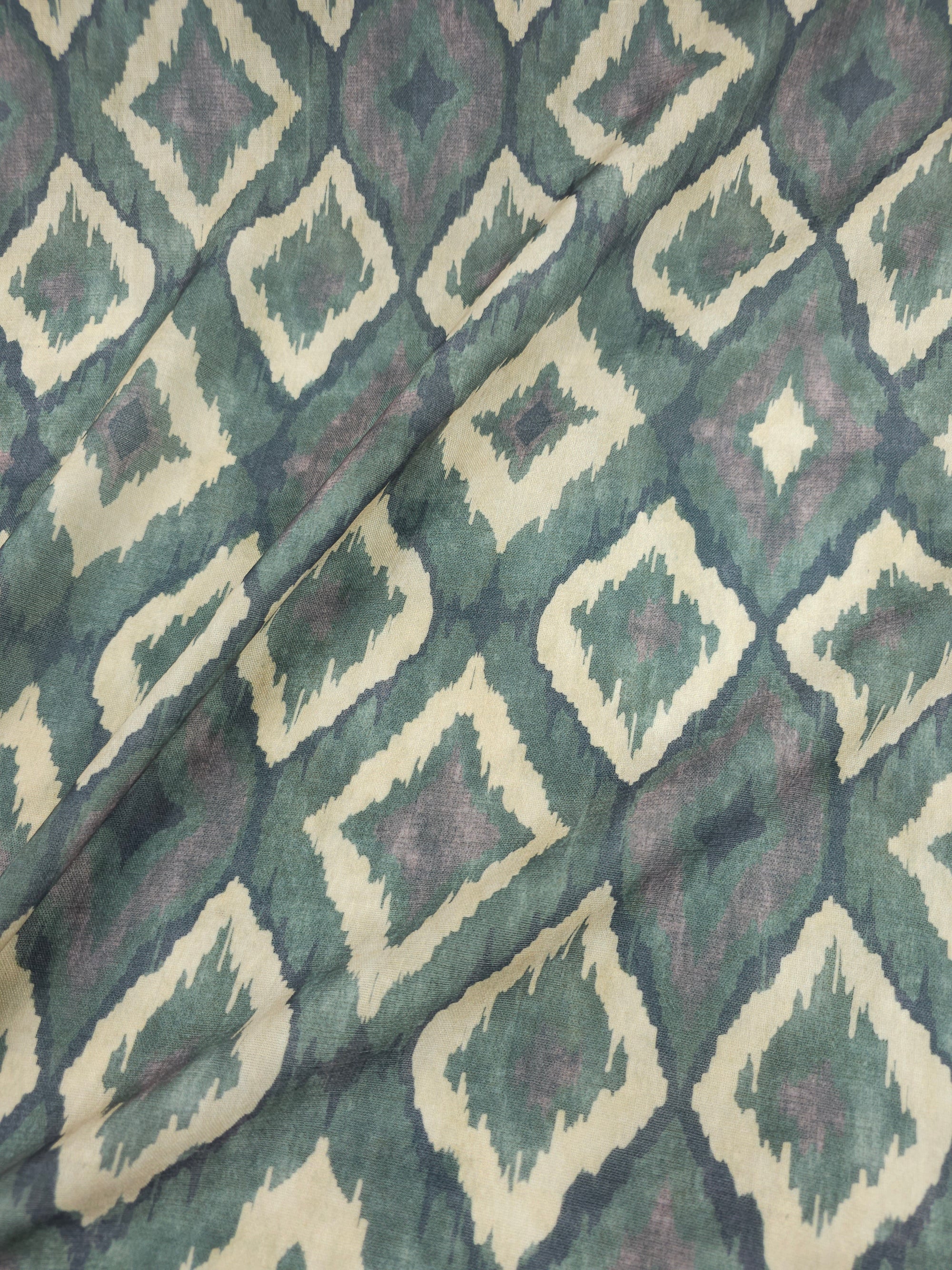 Khaki Beige Diamond Cotton Flax