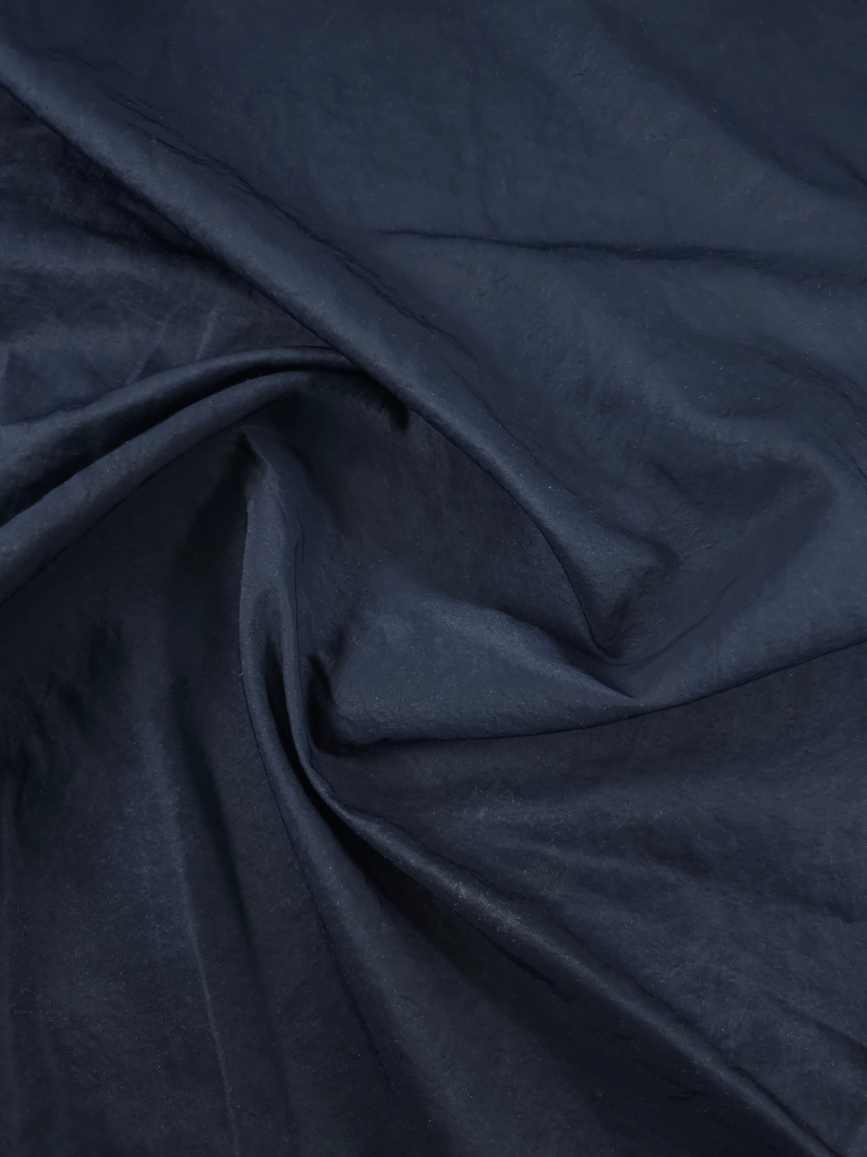 Dark Navy Heavyweight Crinkle Taffeta