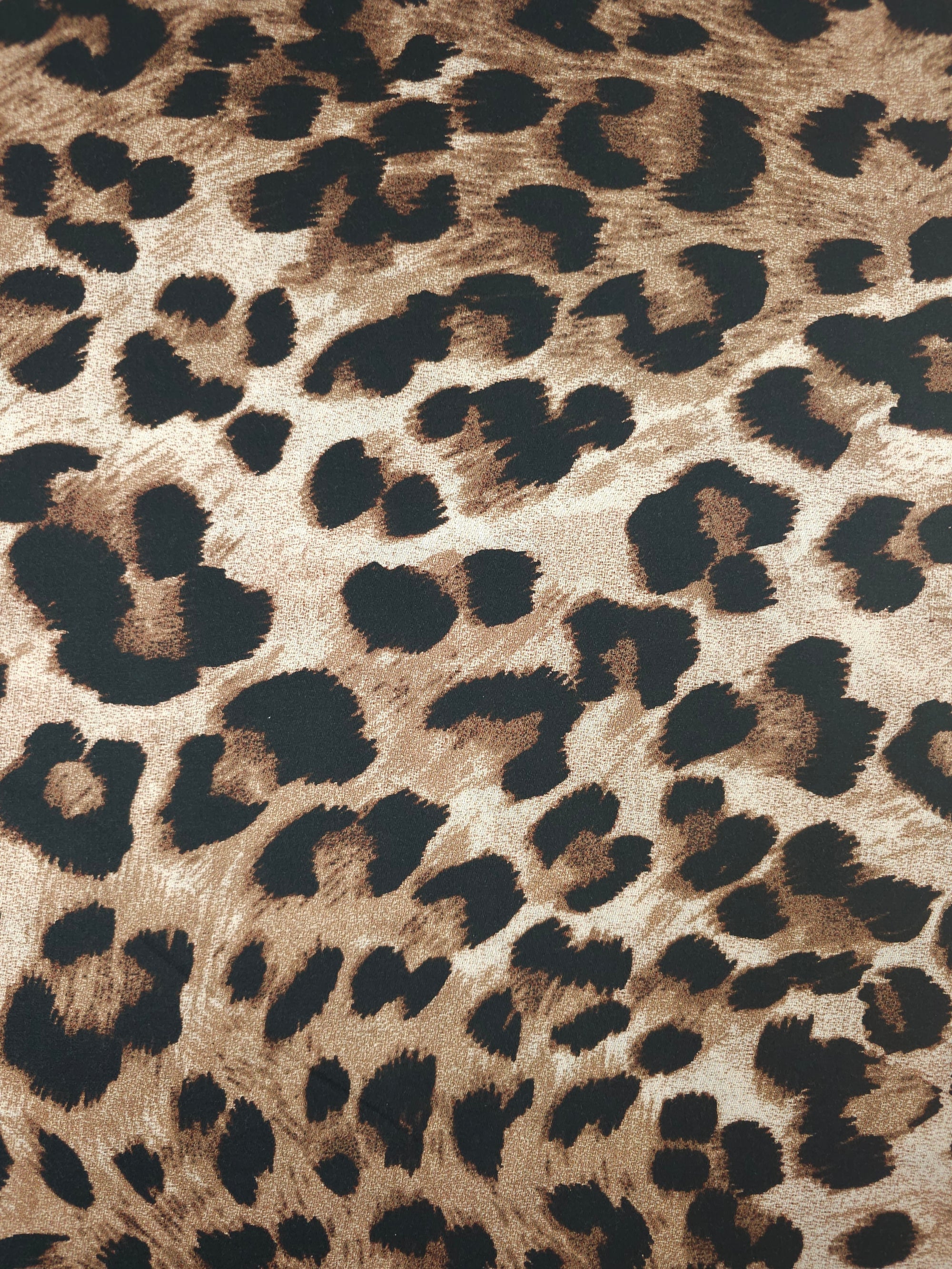 Beige/Brown Leopard Cotton Sateen 110" *EXTRA WIDE*