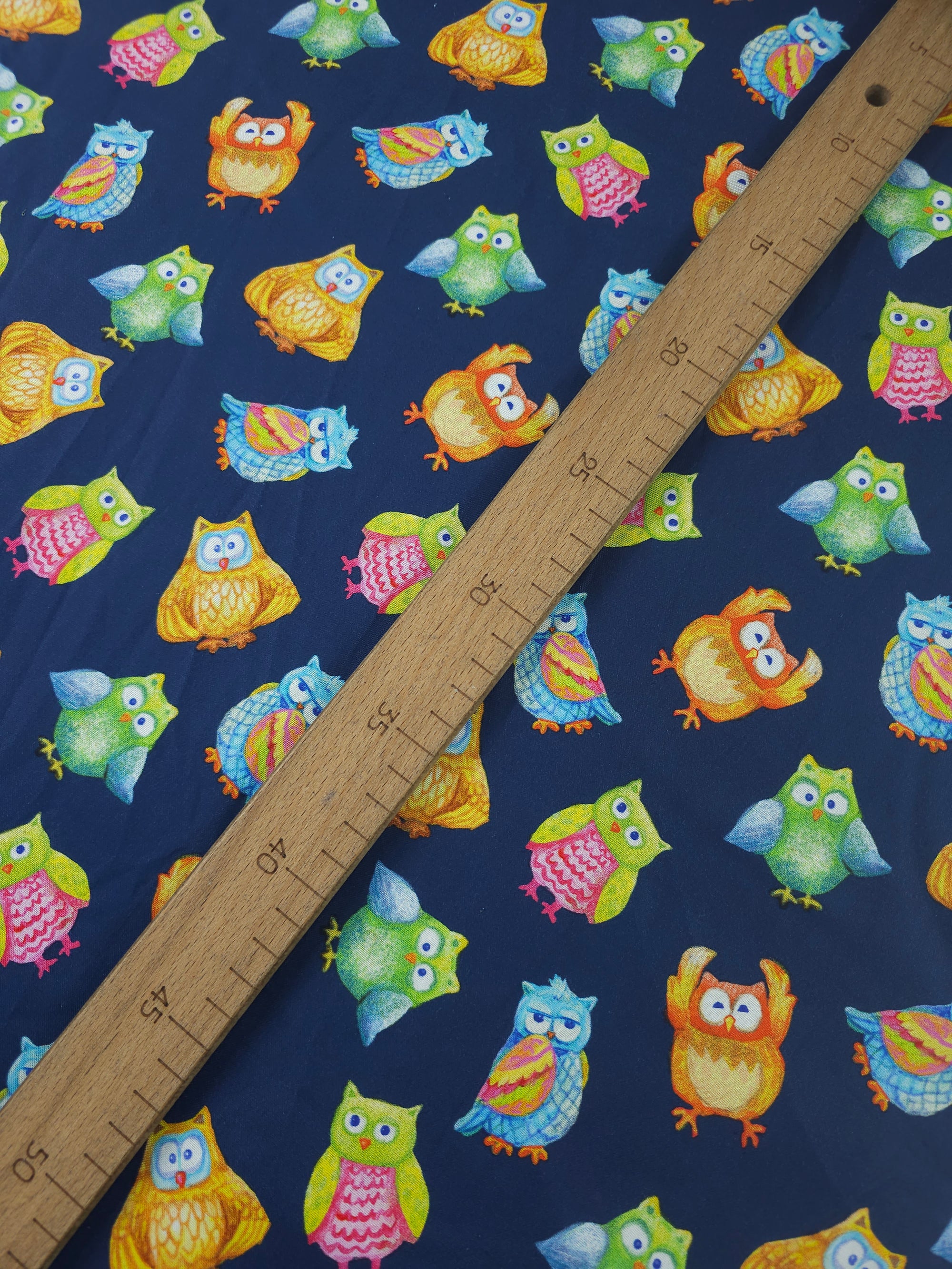 Expressionist Novelty Owls 100% Cotton