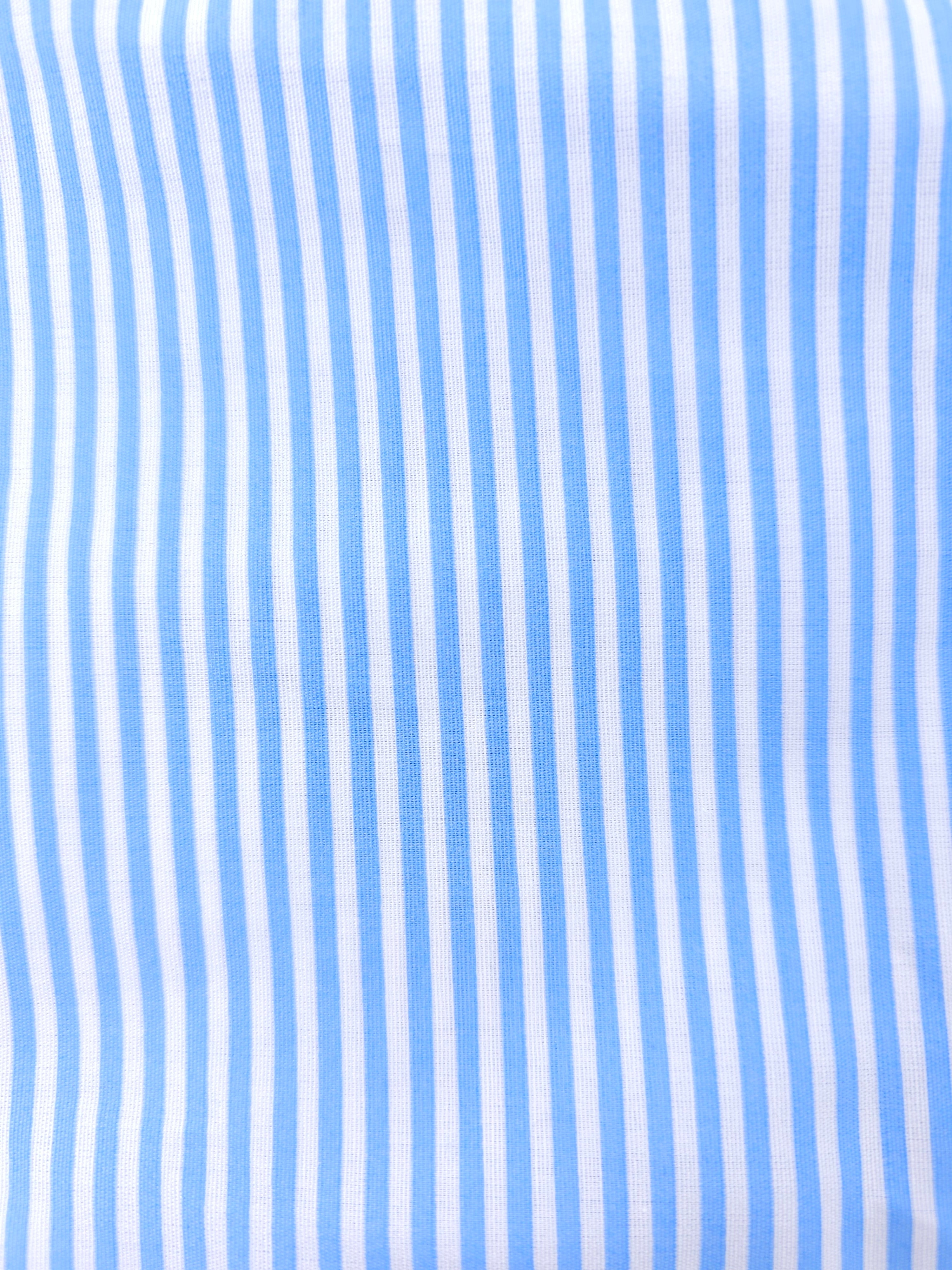 Tiny baby blue striped Polycotton- 2m piece