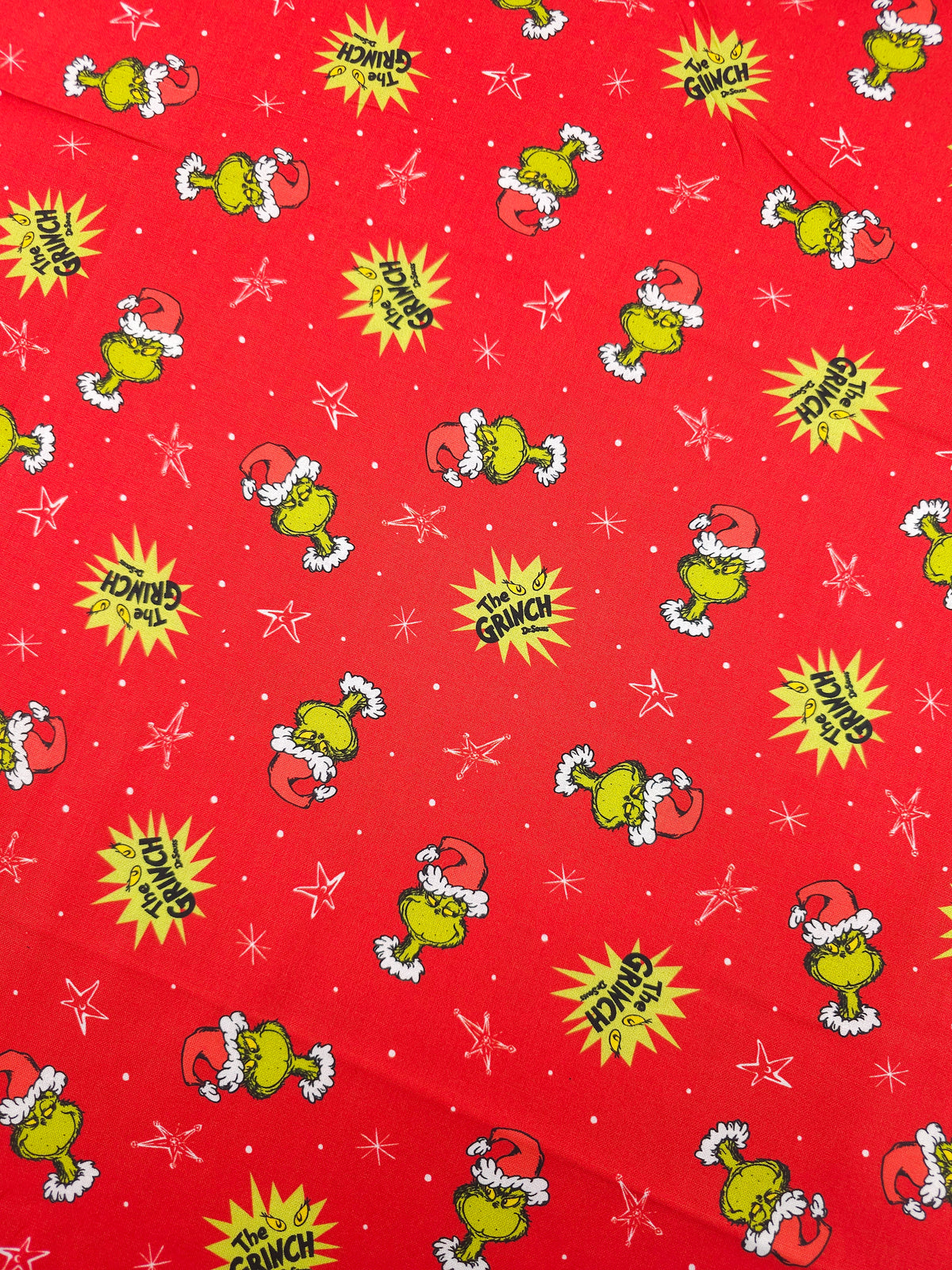 The Grinch Tossed Heads 100% Cotton - Robert Kaufman
