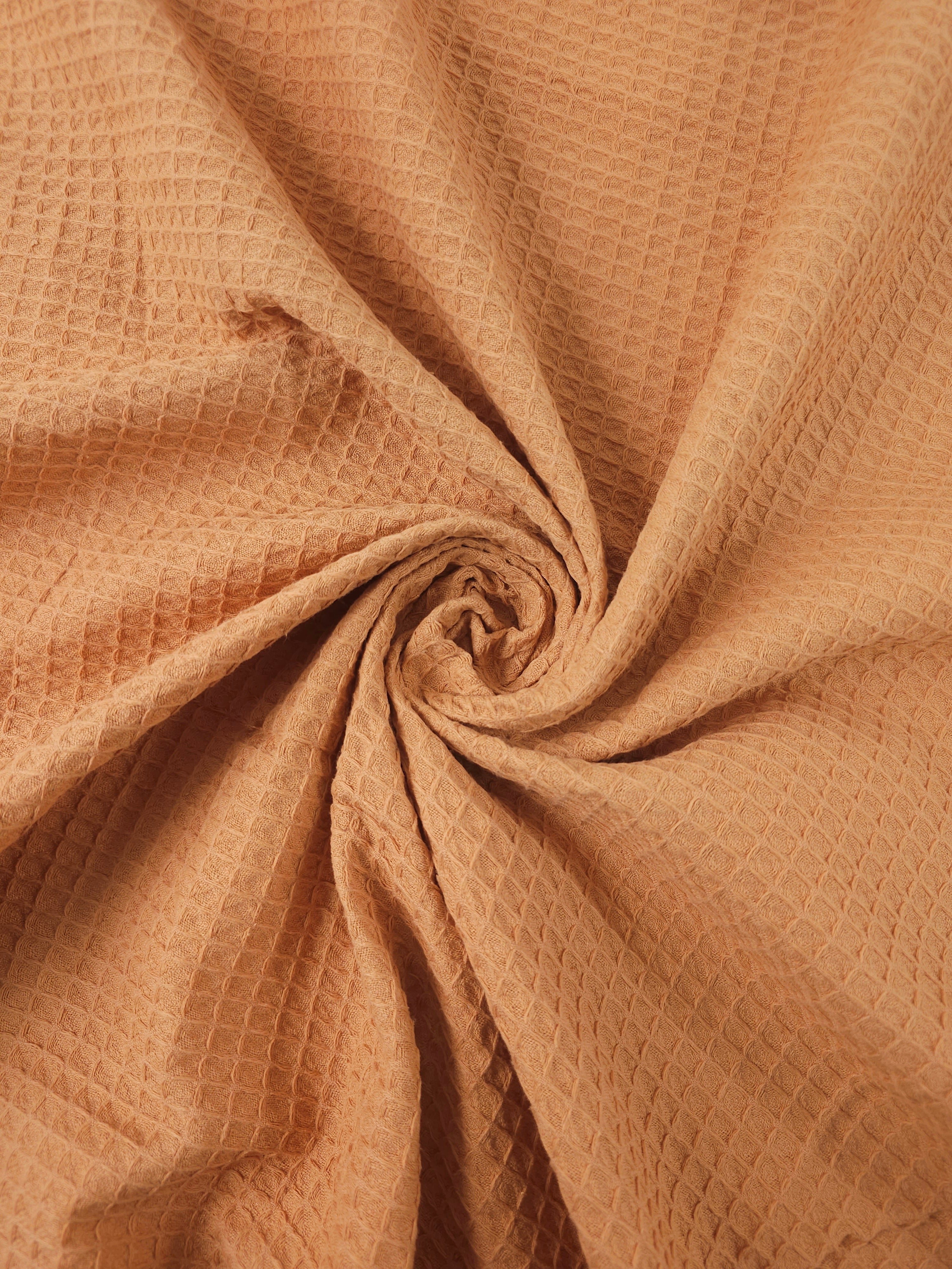 Muted Orange Waffle Cotton *EXTRA WIDE*