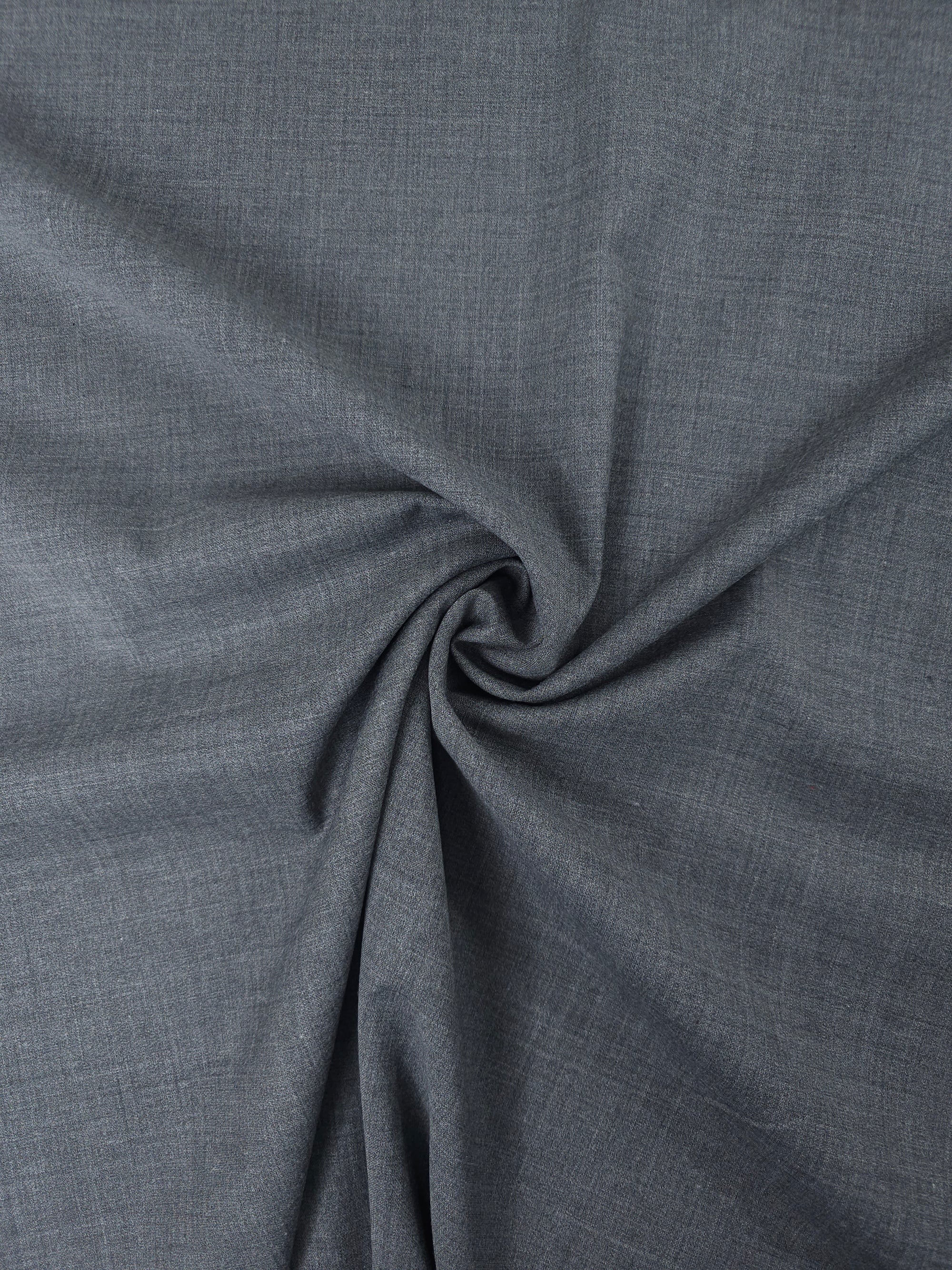 Dark Grey Slub Poly Wool Suiting - 3m Piece