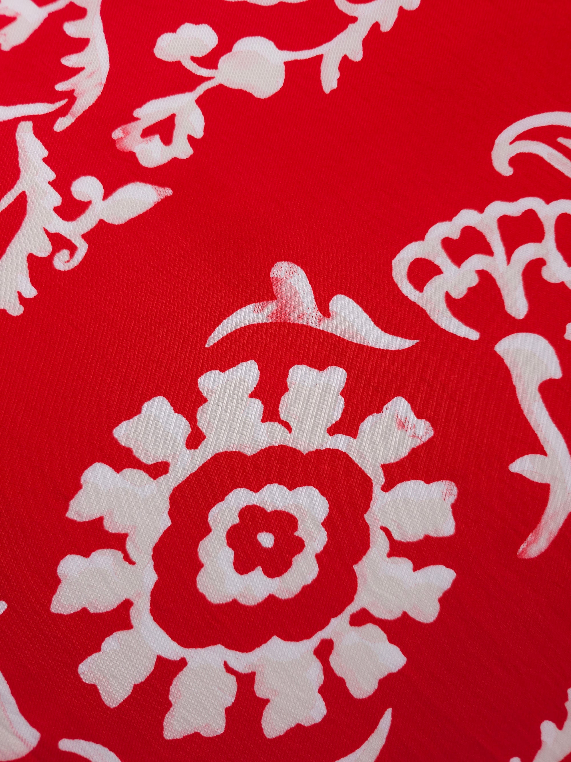 Red/White Damask Stripe Viscose Modal *DEFECT*