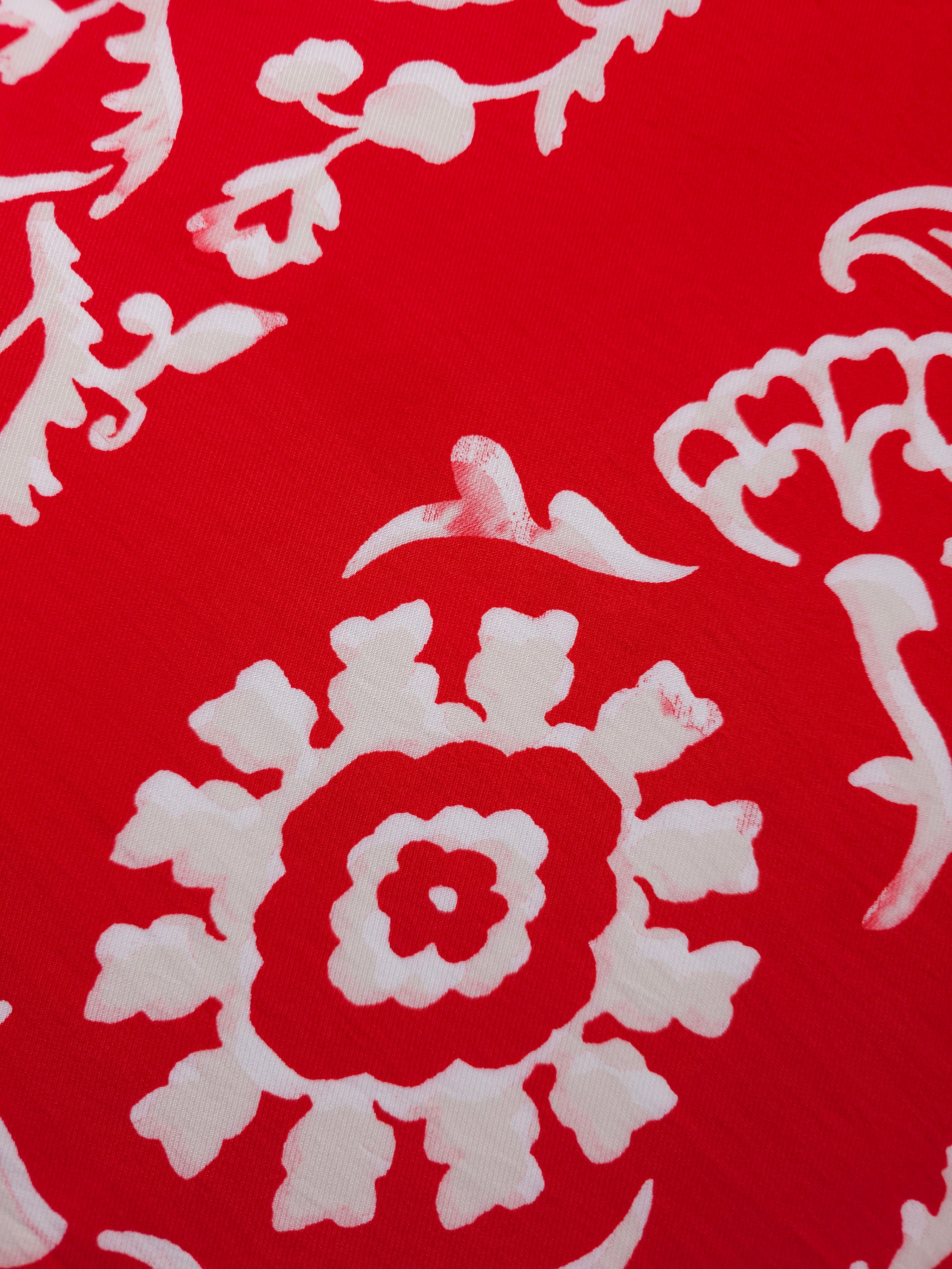 Red/White Damask Stripe Viscose Modal *DEFECT*