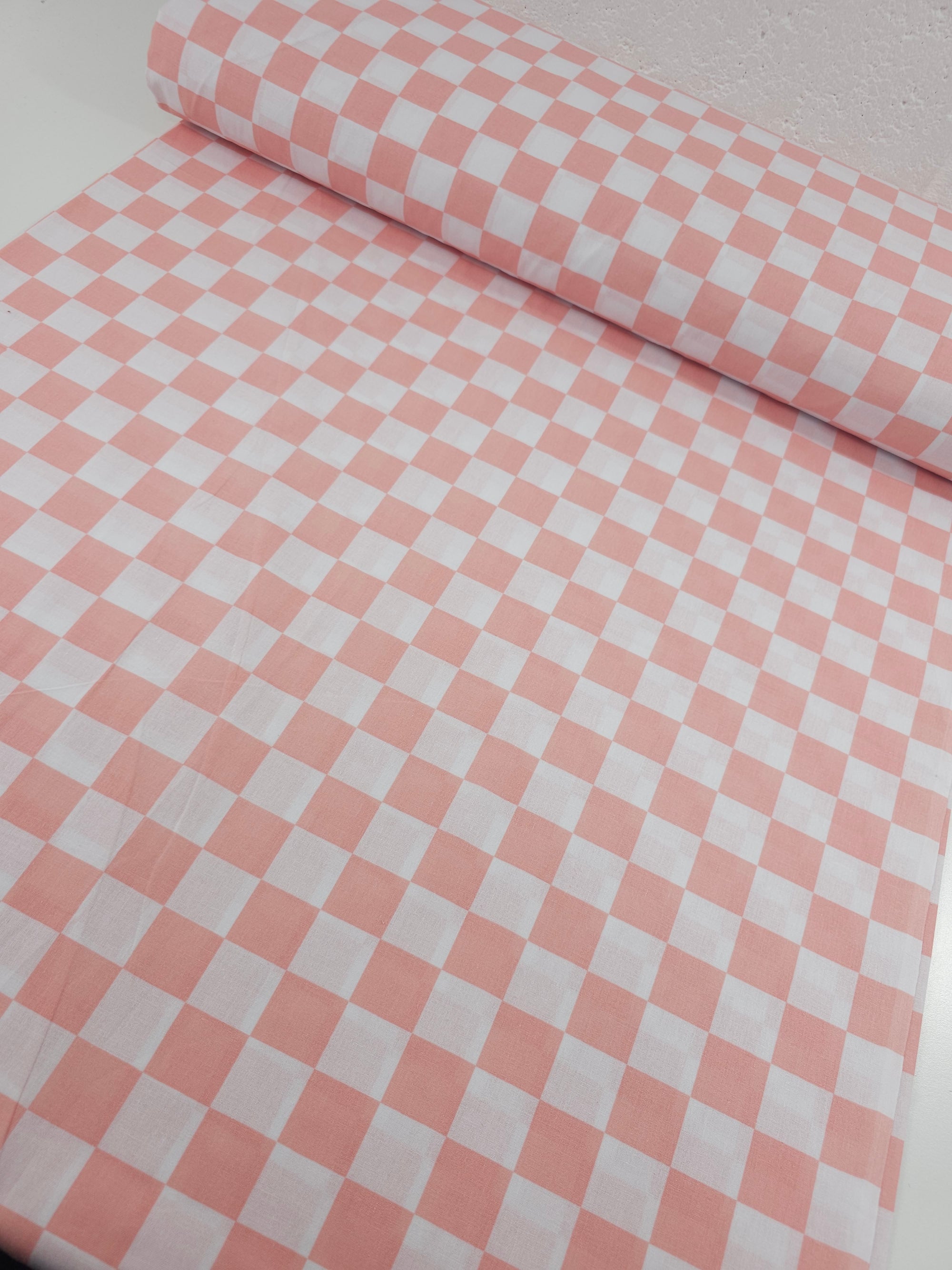Candy Pink Checkerboard 100% Cotton 102" *EXTRA WIDE*