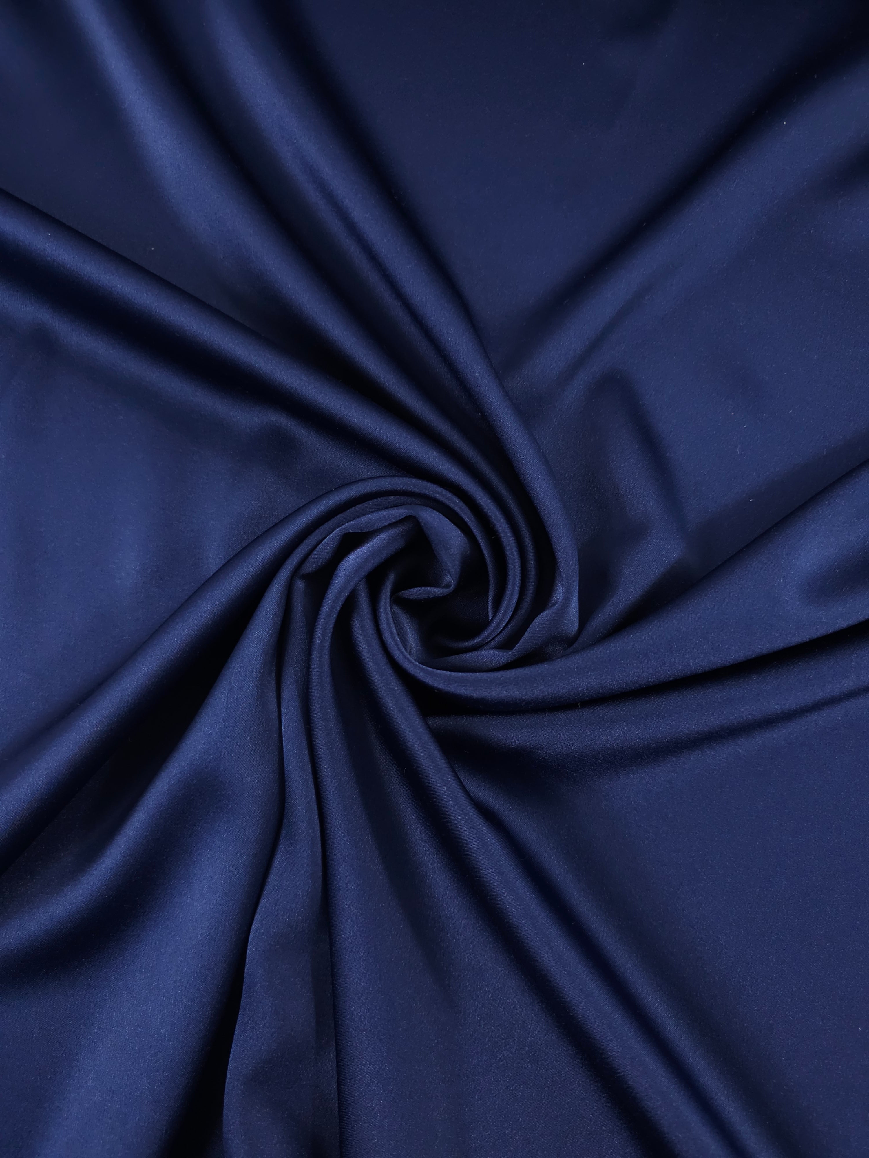 Midnight Blue Crepe Backed Satin Stretch