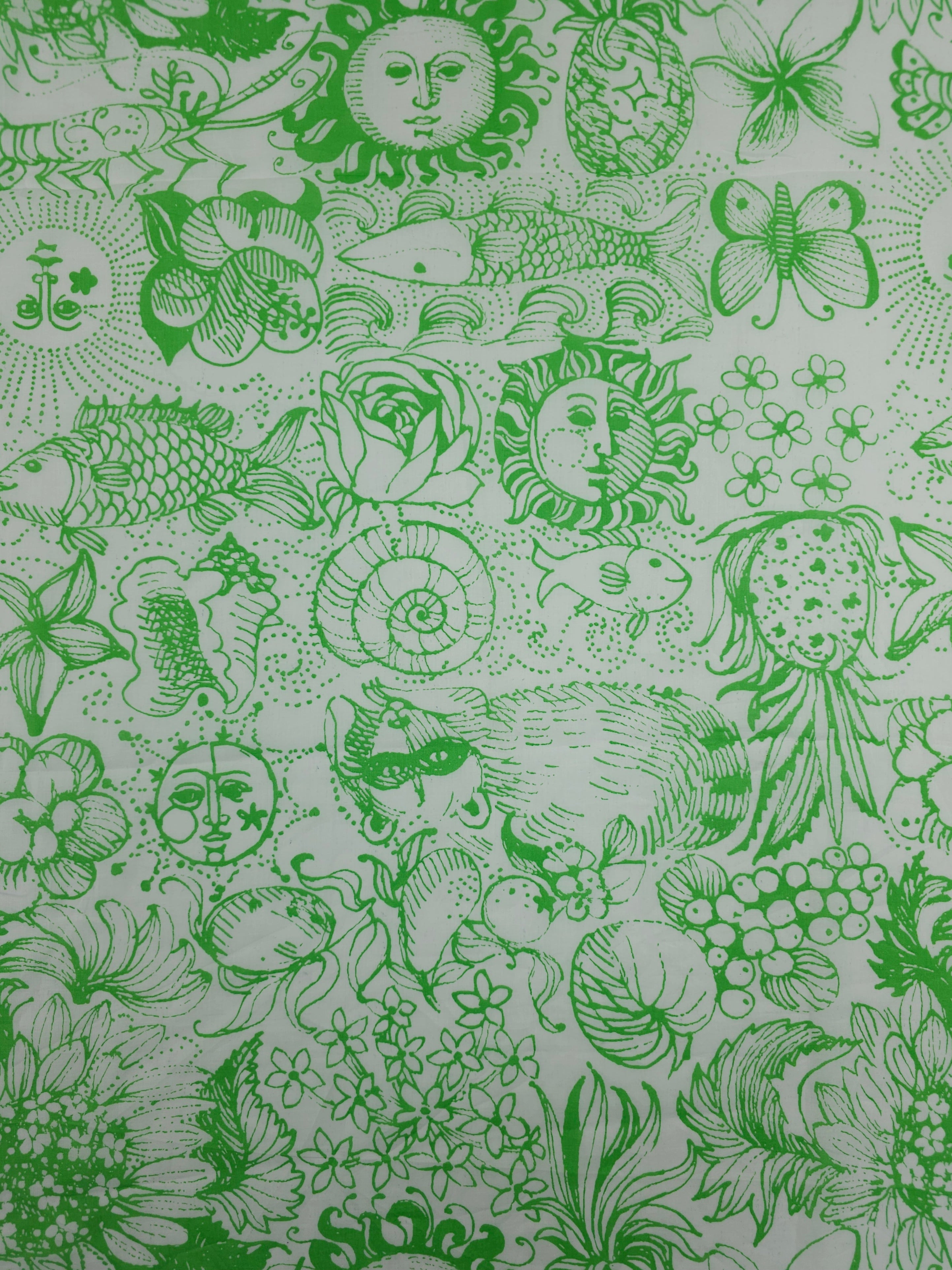 Neon Green Celestial Sea Floral Lightweight Cotton - Lilly Pulitzer