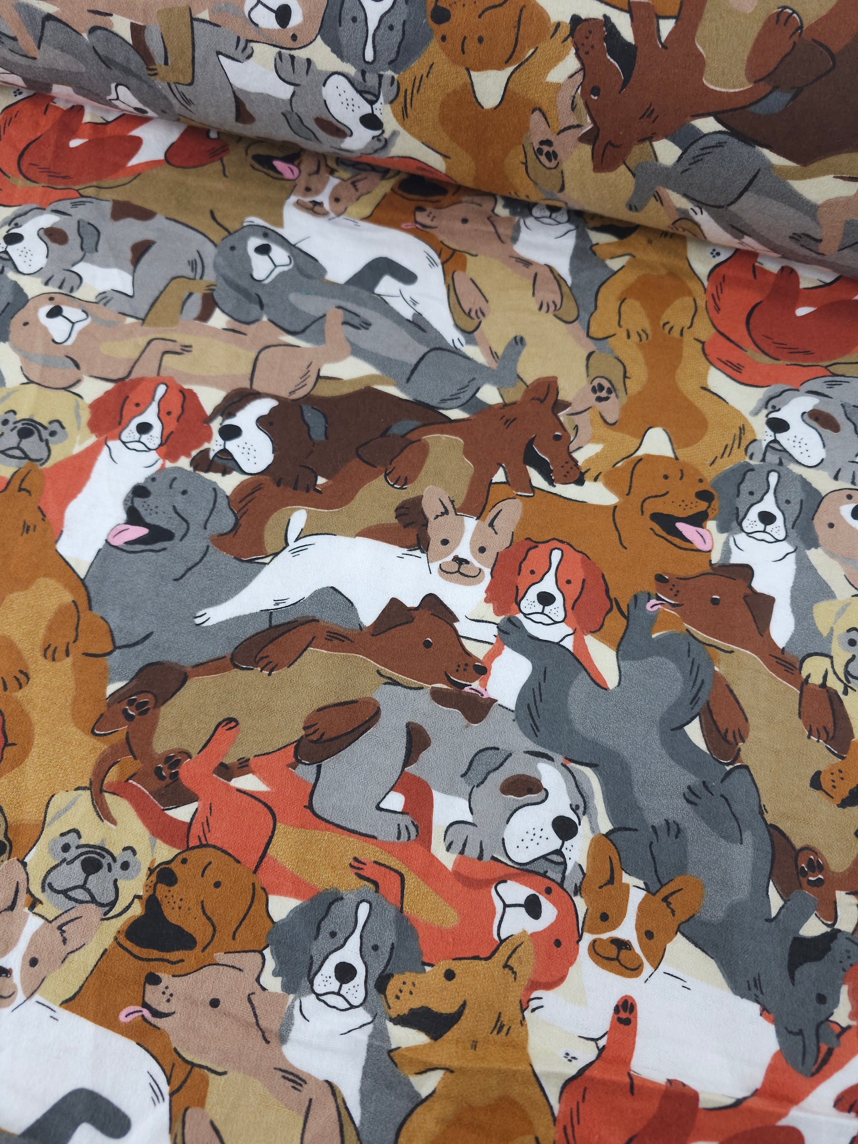 Dog Party Lightweight Flannel Cotton