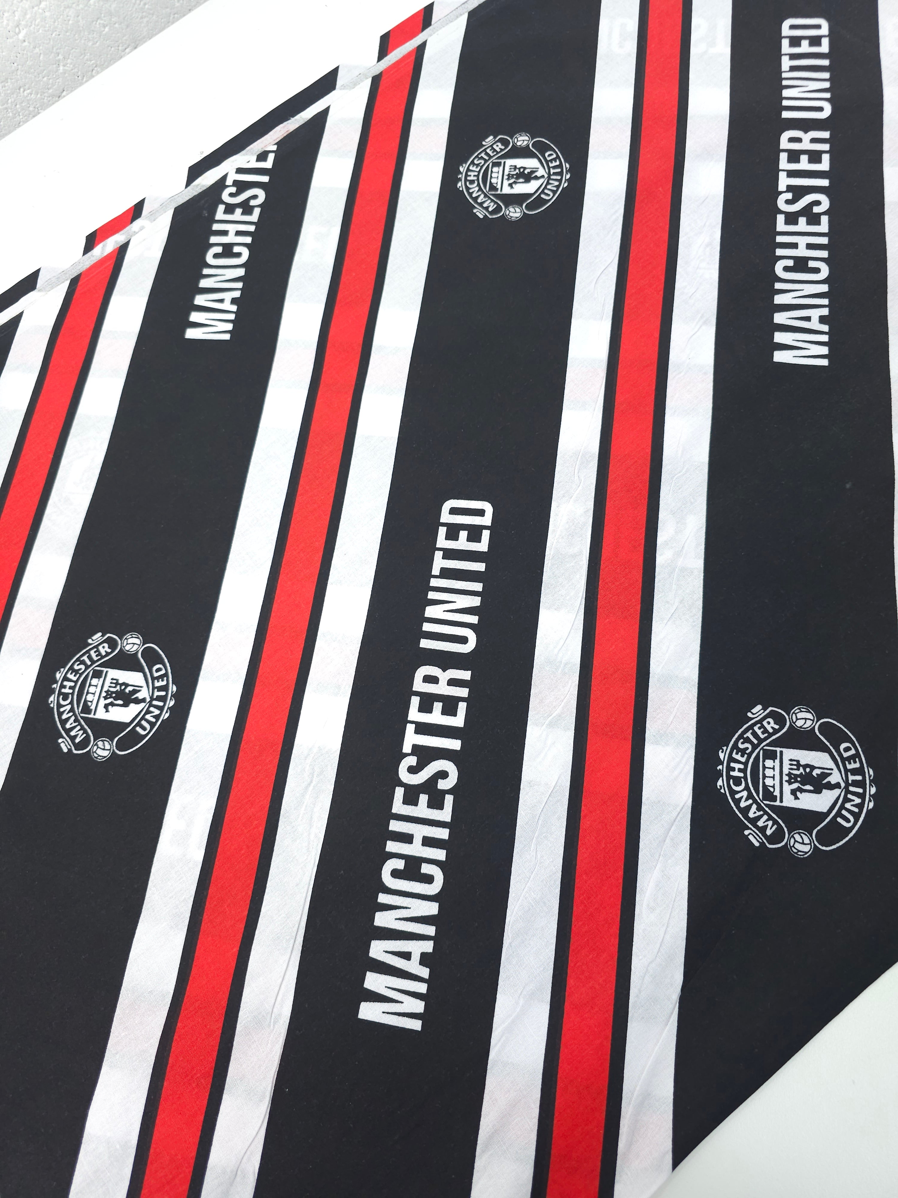 Manchester United FC Emblem Stripe 100% Cotton Football Fabric 82" *EXTRA WIDE*