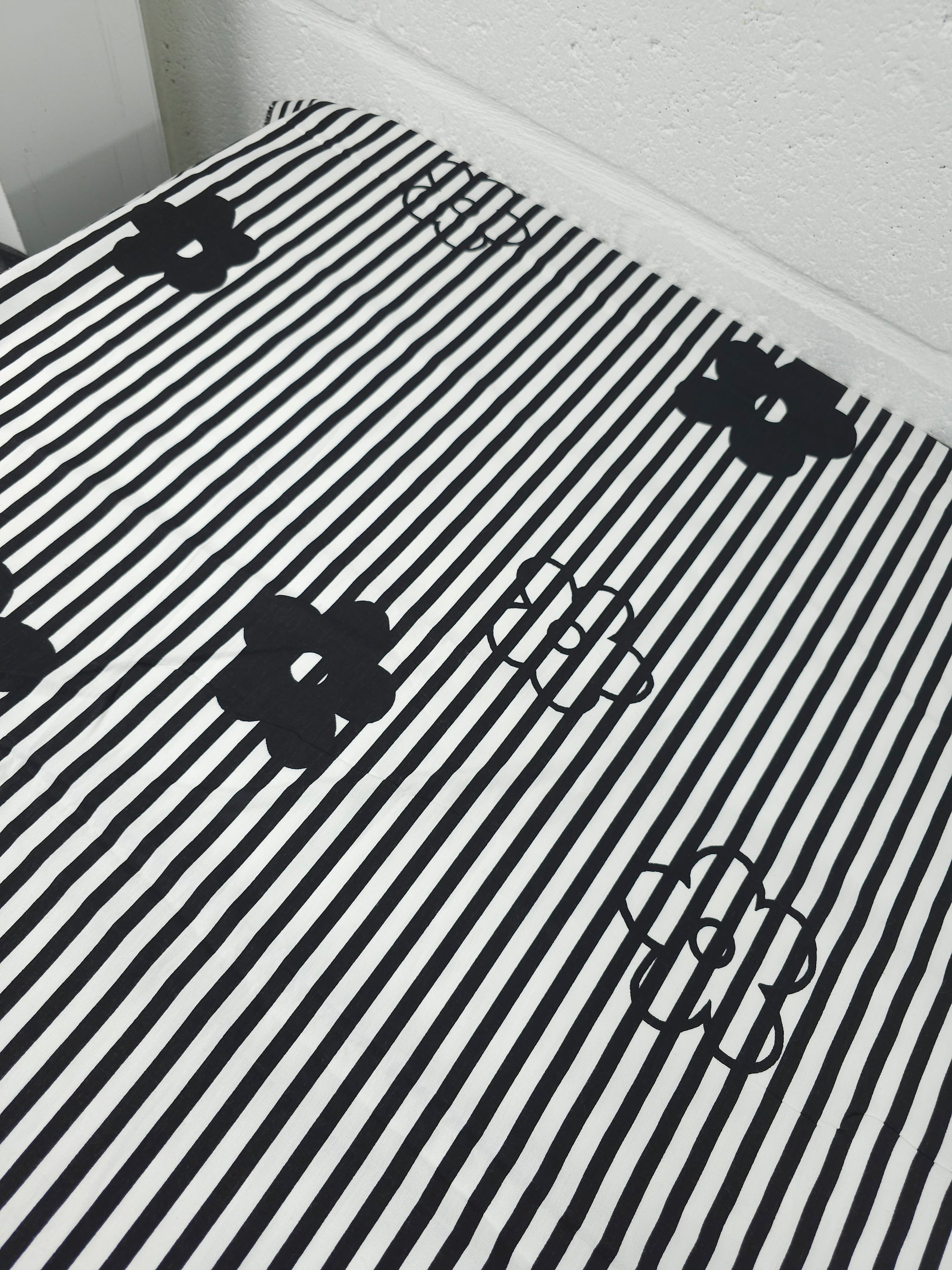 Mono Pop Flower Stripe Cotton Poplin
