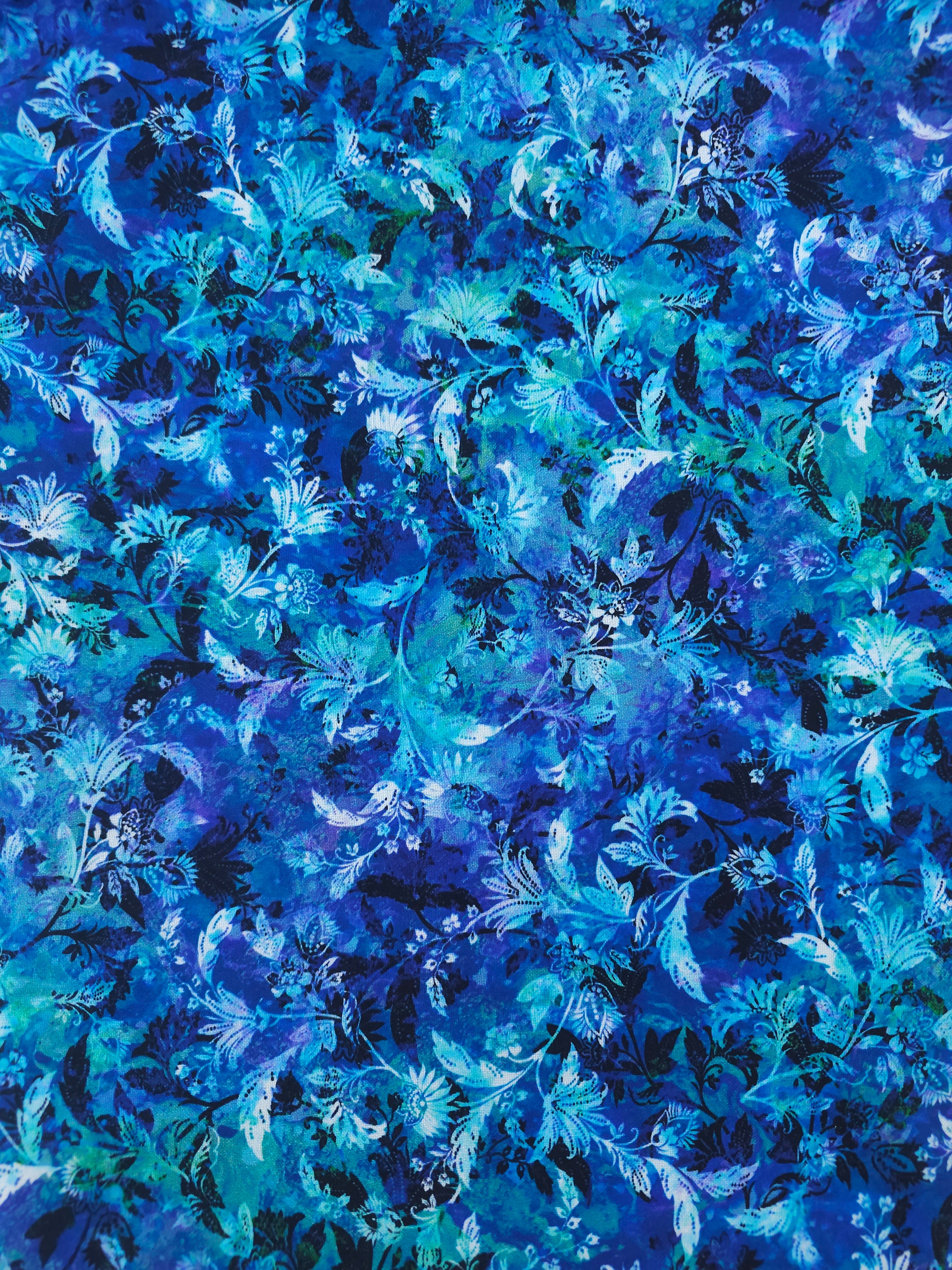 Blue flora Cotton- 1.8m piece