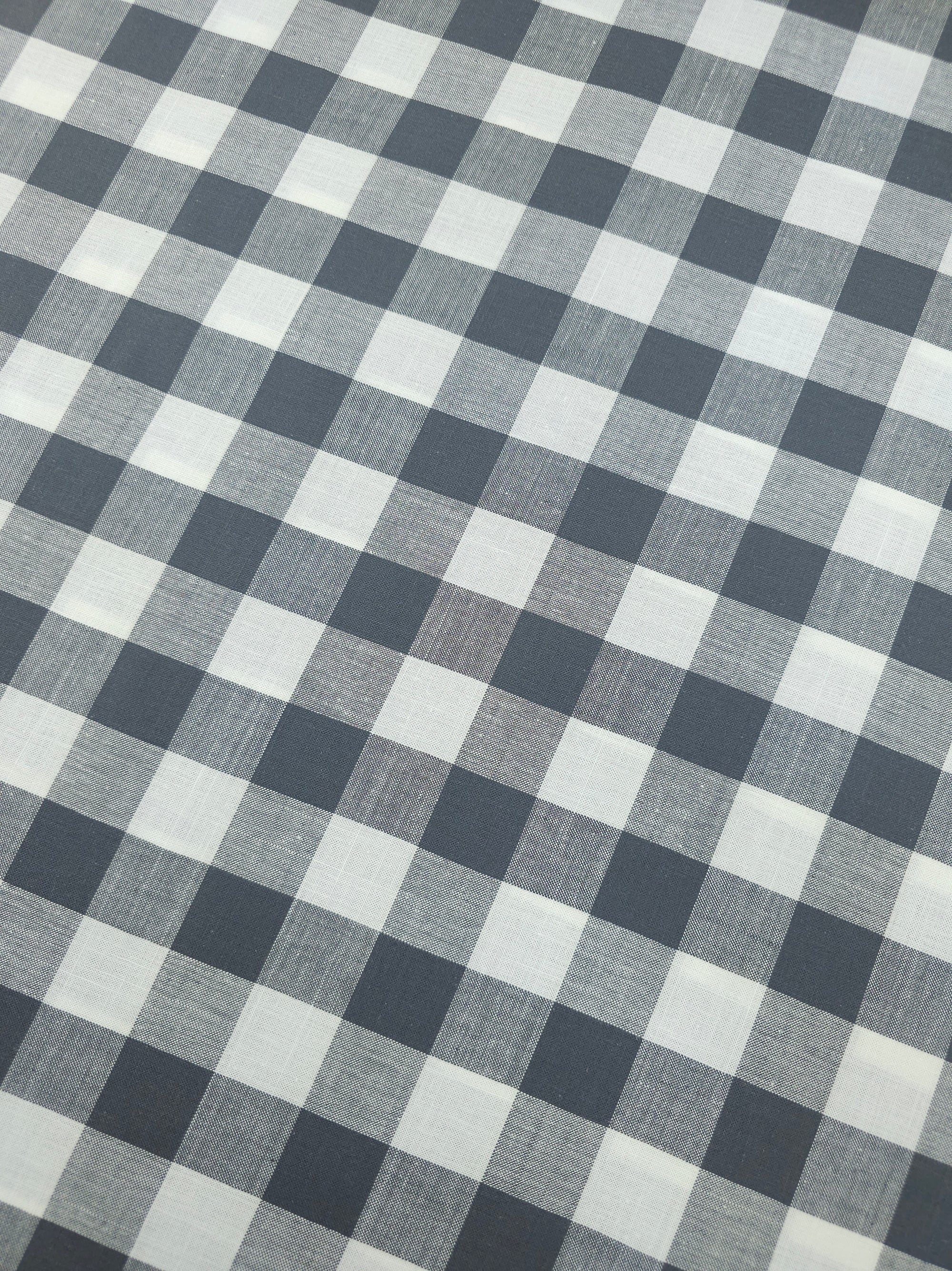 Ash Black Large Gingham 100% Cotton 90" *EXTRA WIDE*