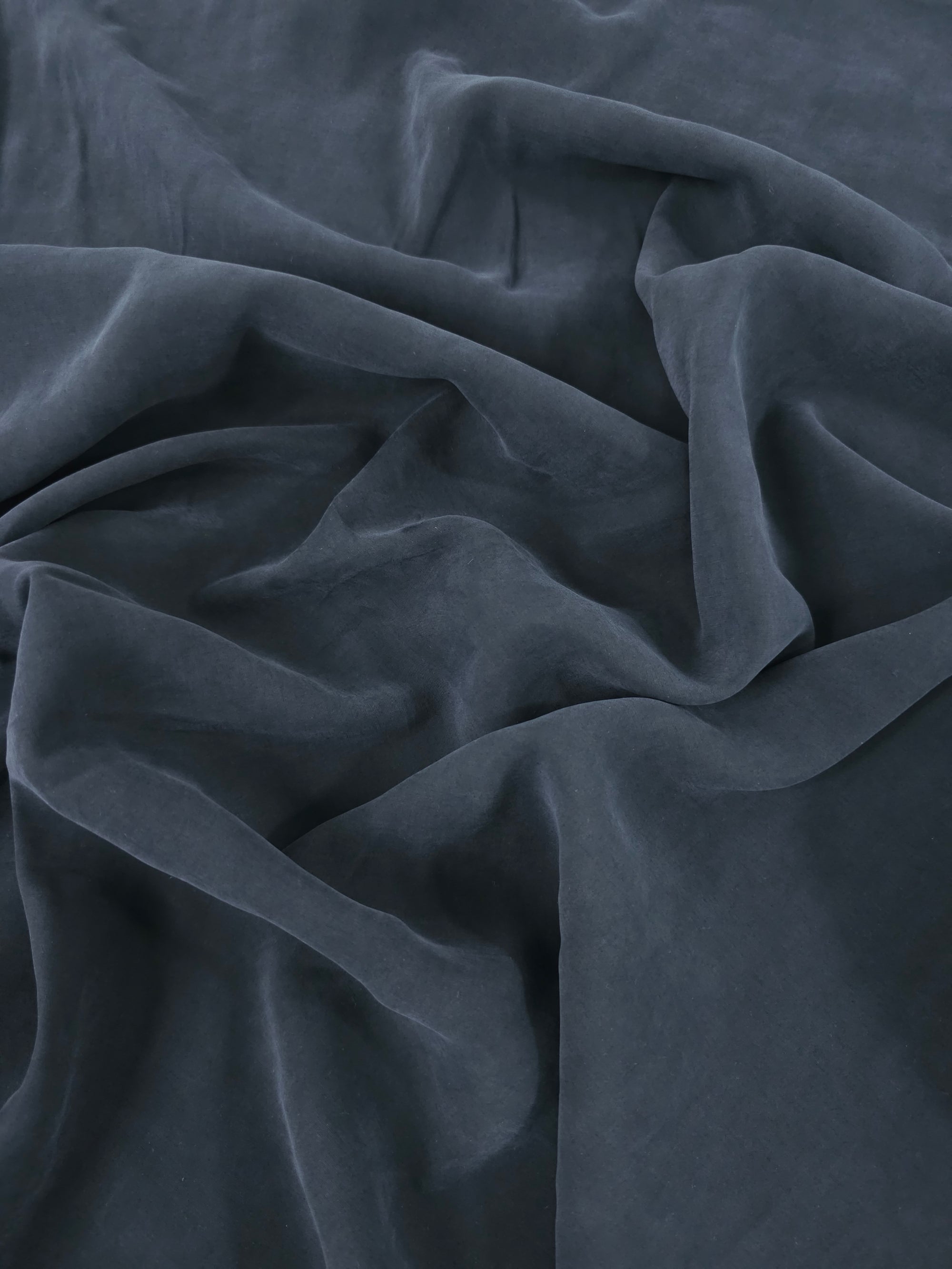 Charcoal Black Sandwashed Cupro
