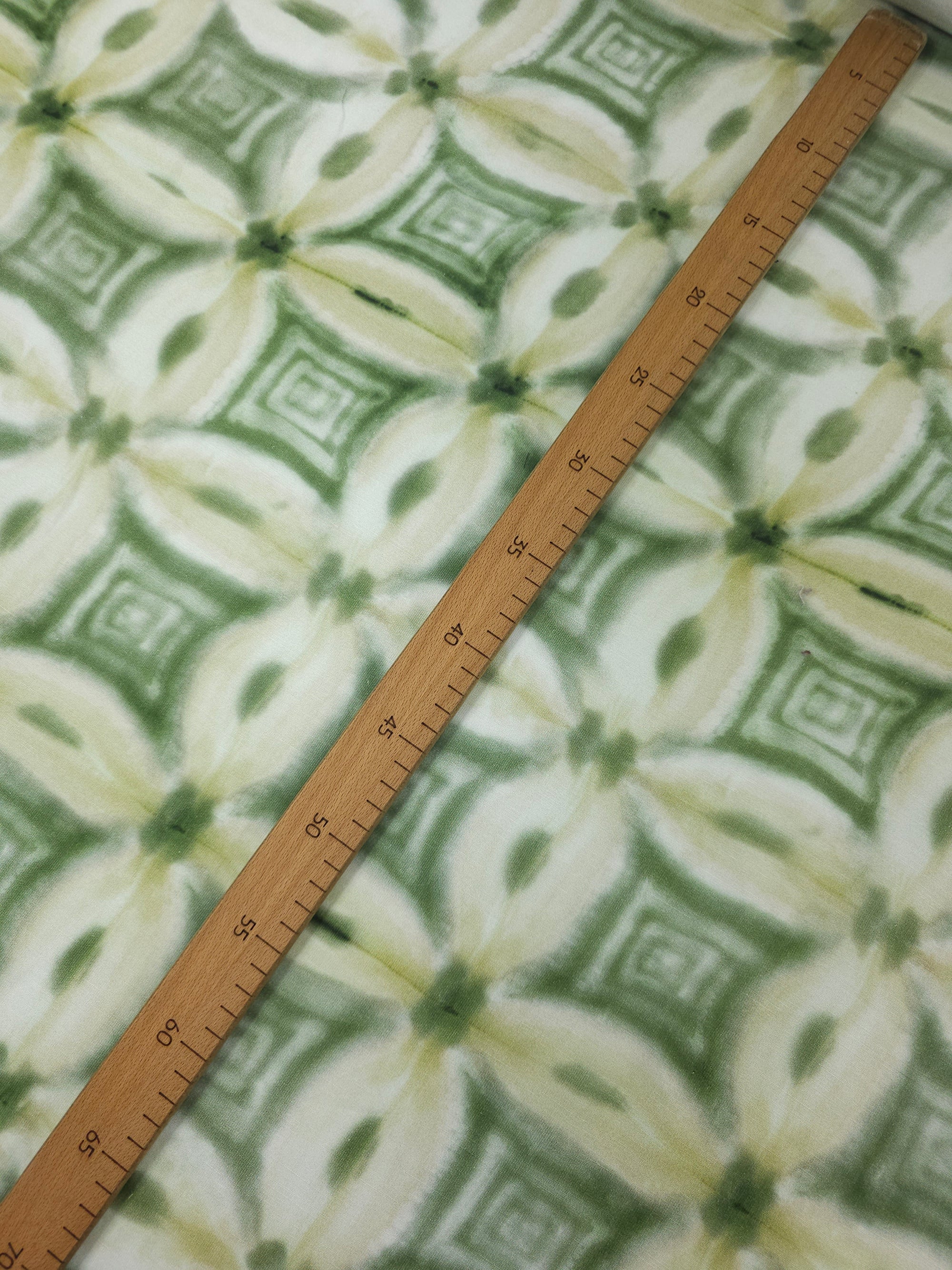 Sage/Beige Tile Abstract 100% Linen