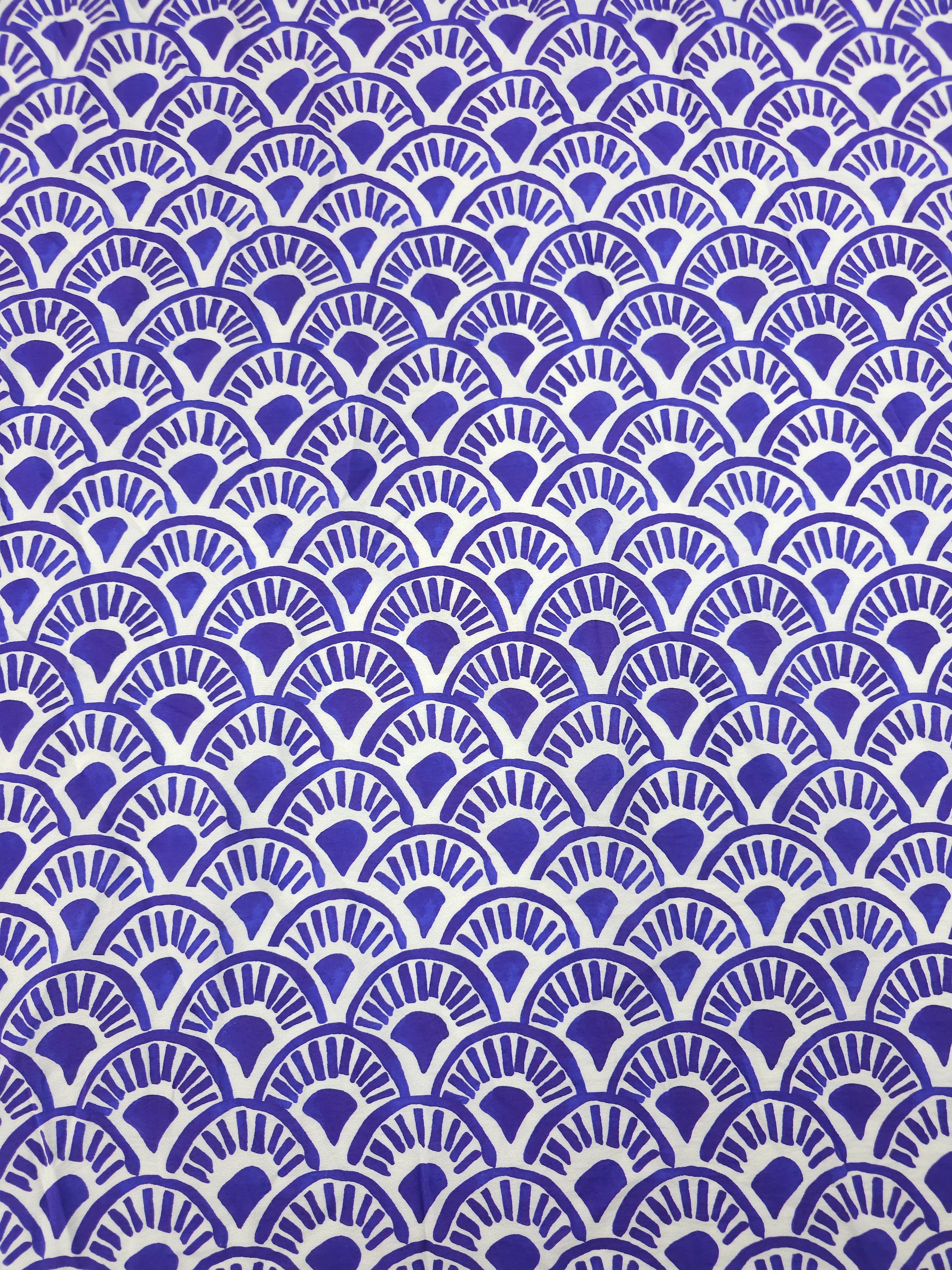 Purple Geometric Scallop Fan Modal Viscose