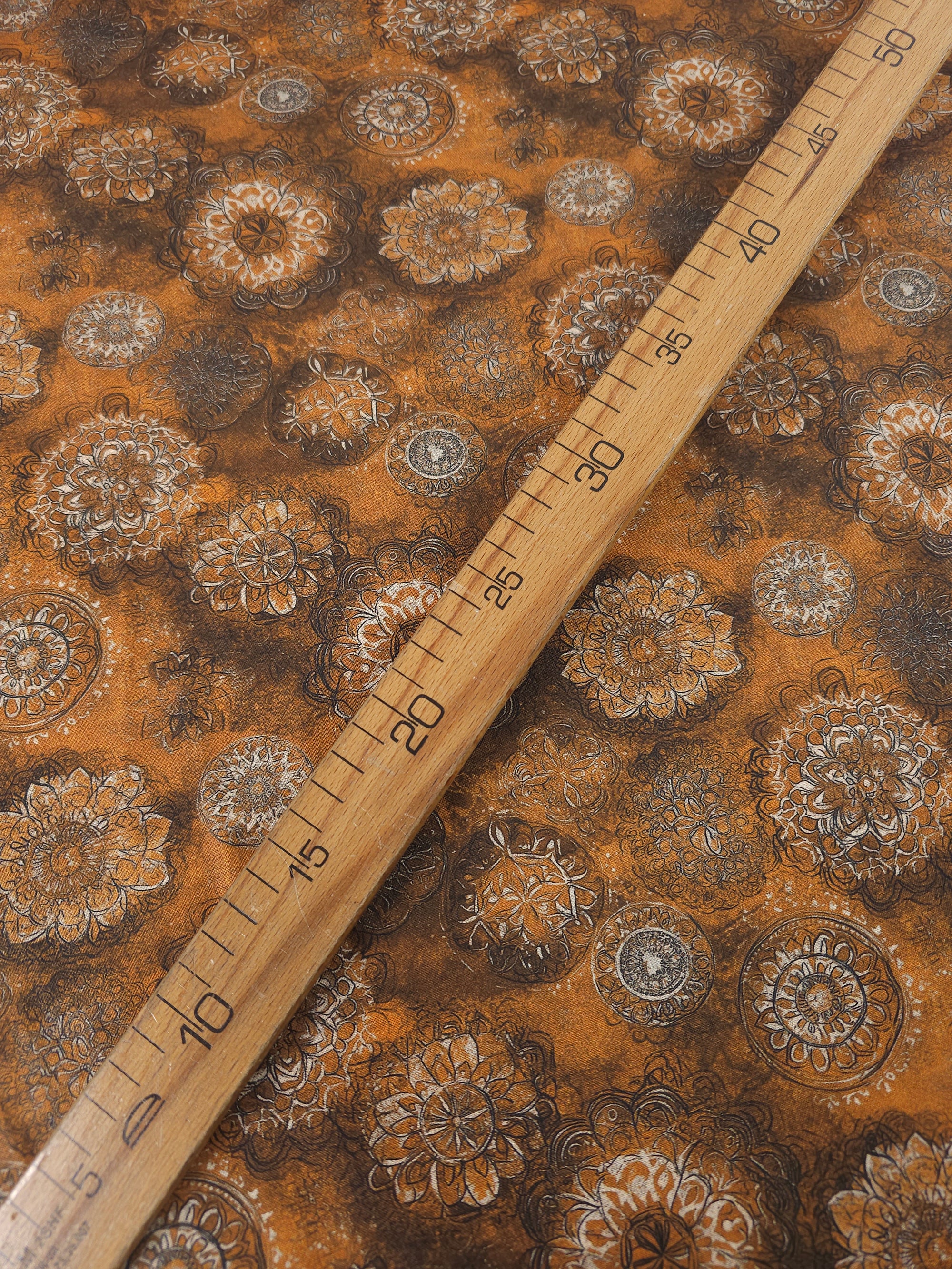 Brown Spiral Medallion 100% Cotton 106” *EXTRA WIDE*