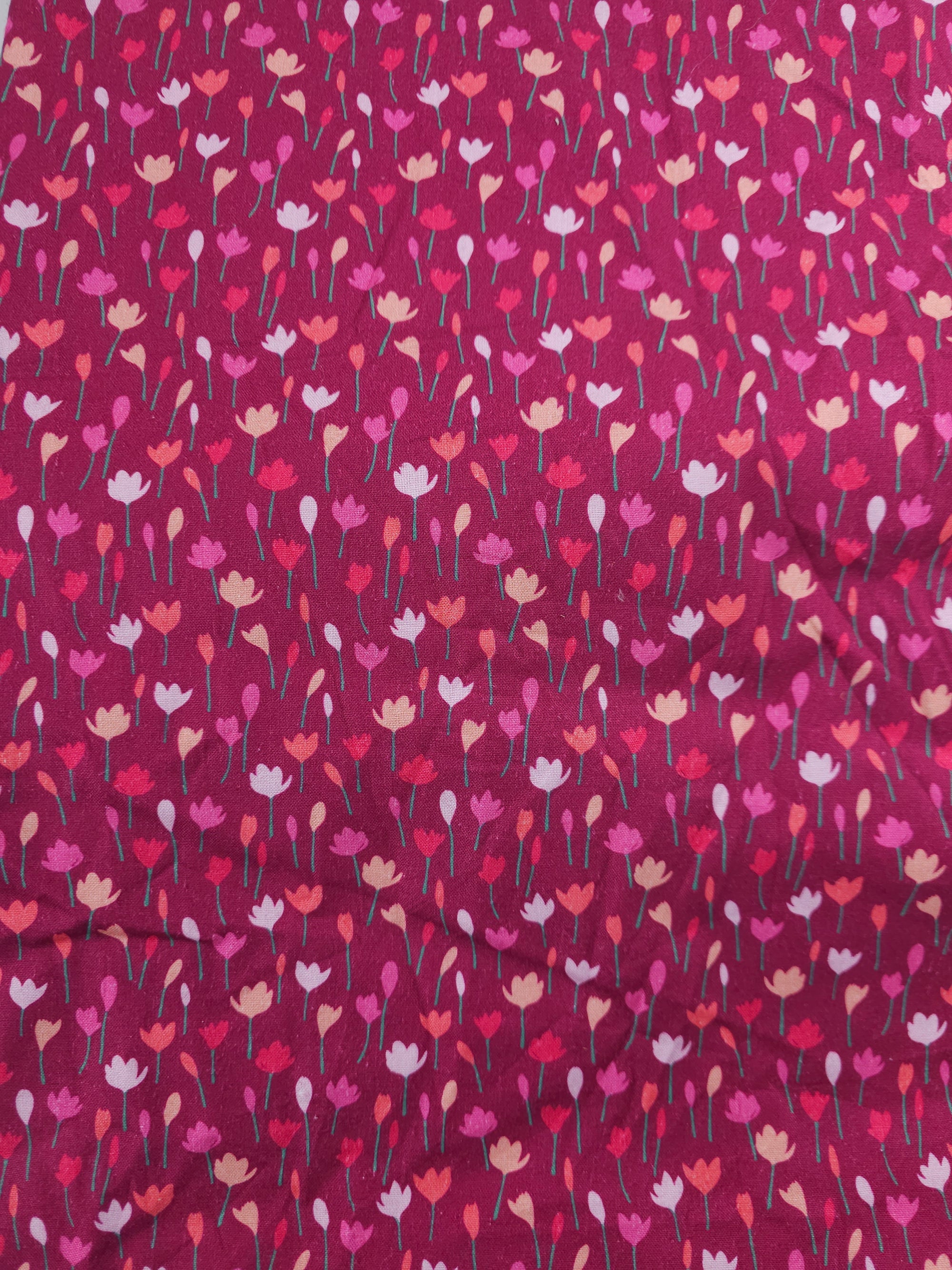 Magenta Meadow Cotton - 3.2m Piece