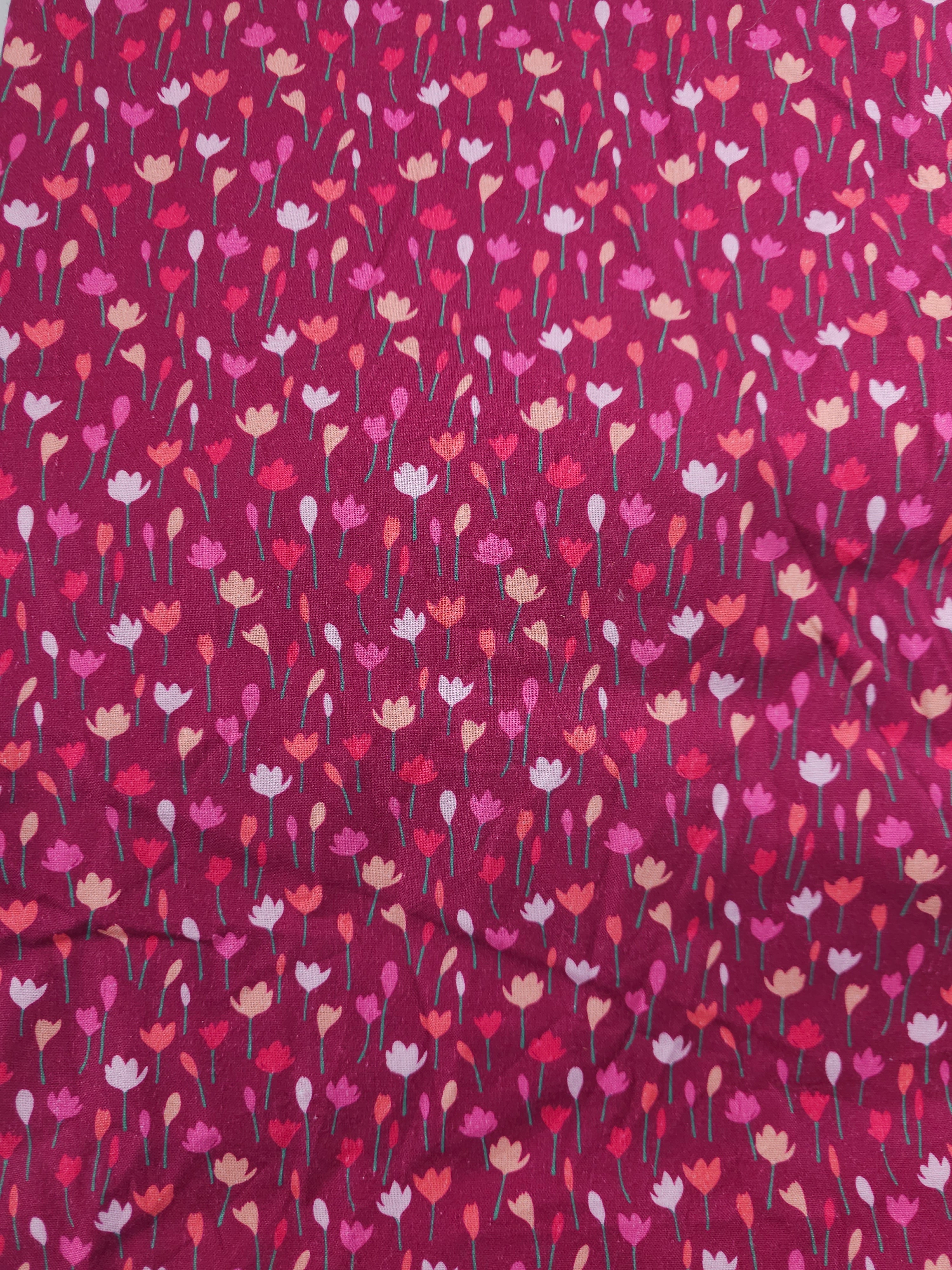 Magenta Meadow Cotton - 3.2m Piece