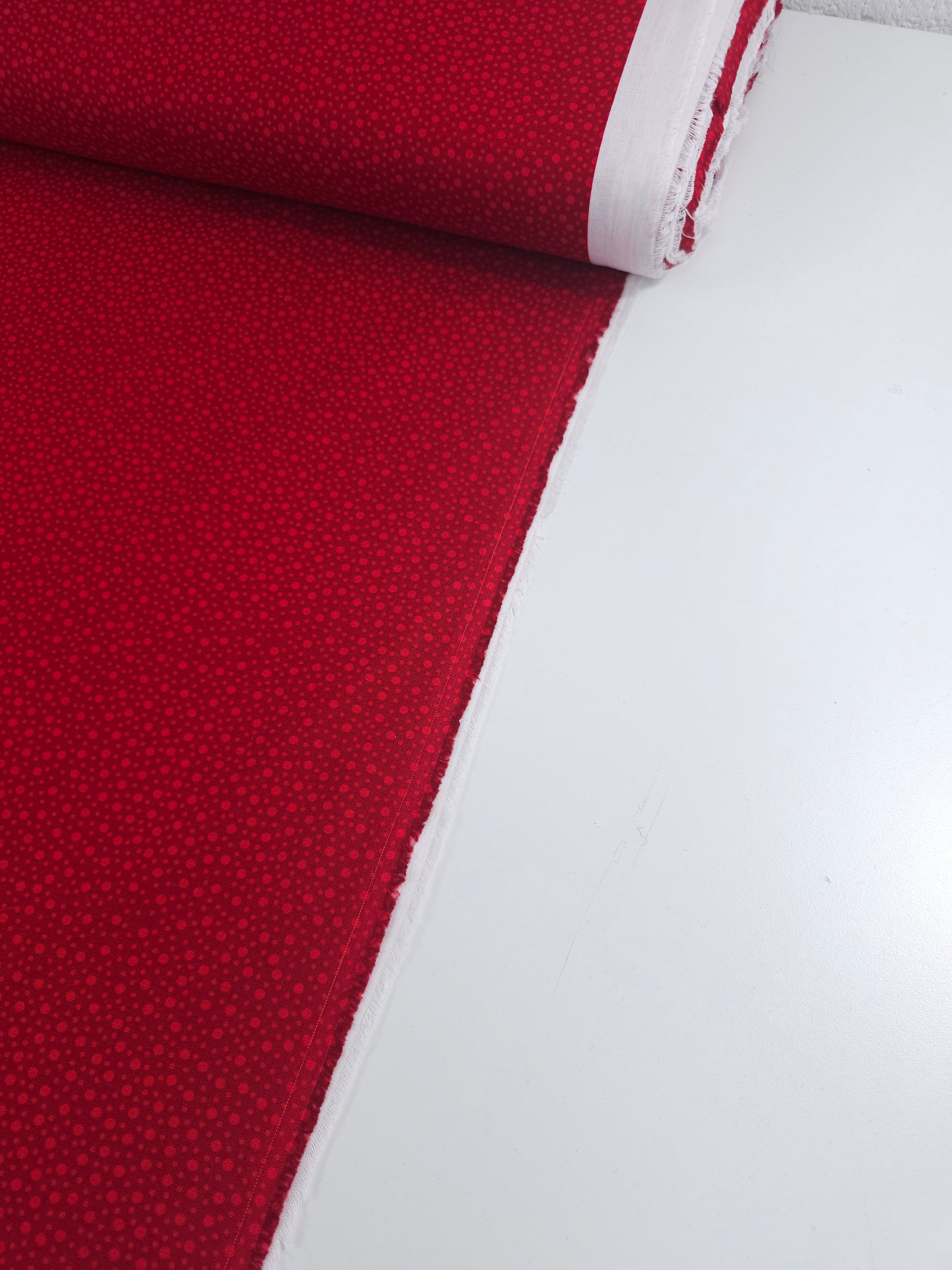 Red Mini Irregular Polka 100% Cotton