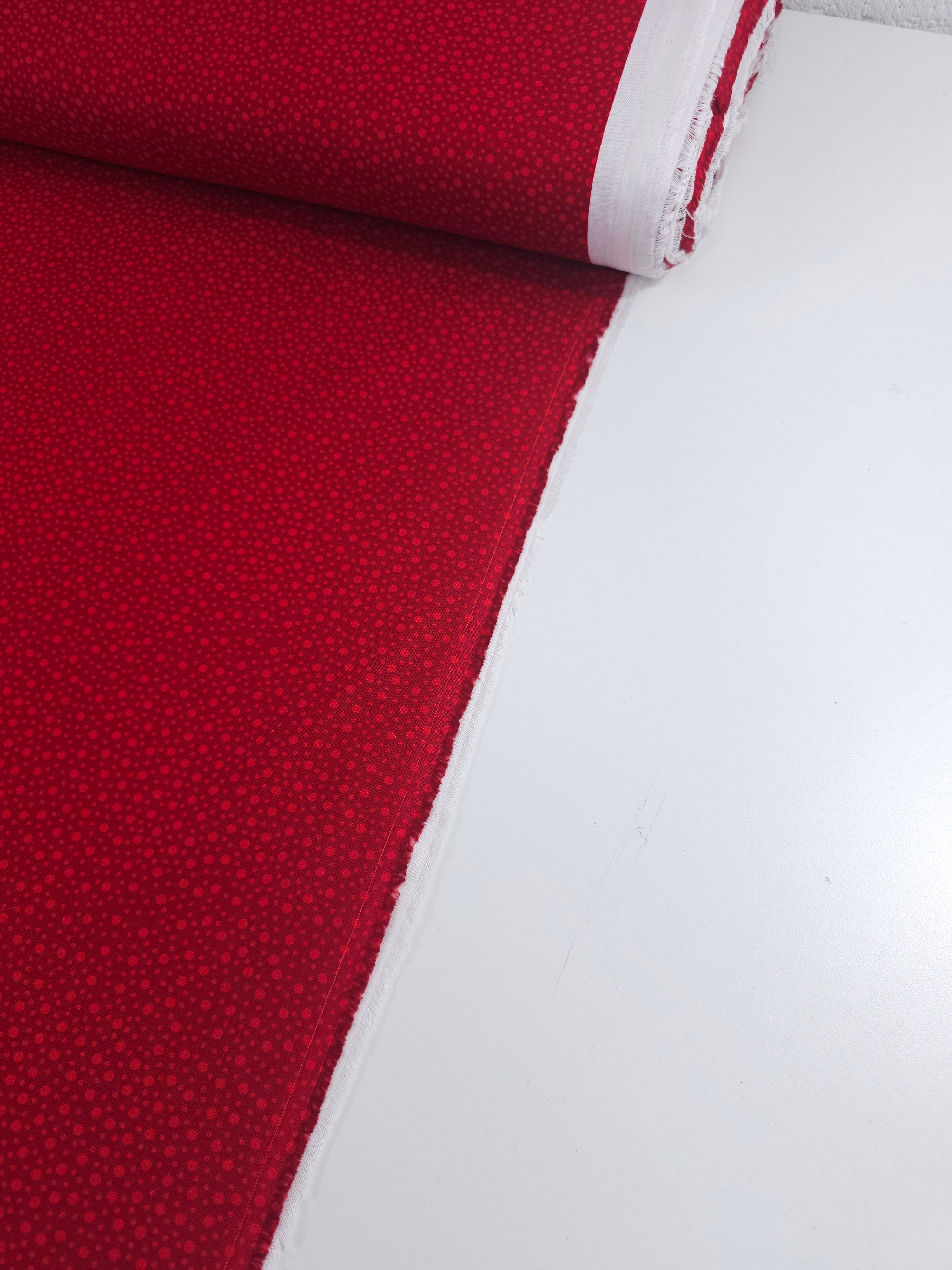 Red Mini Irregular Polka 100% Cotton