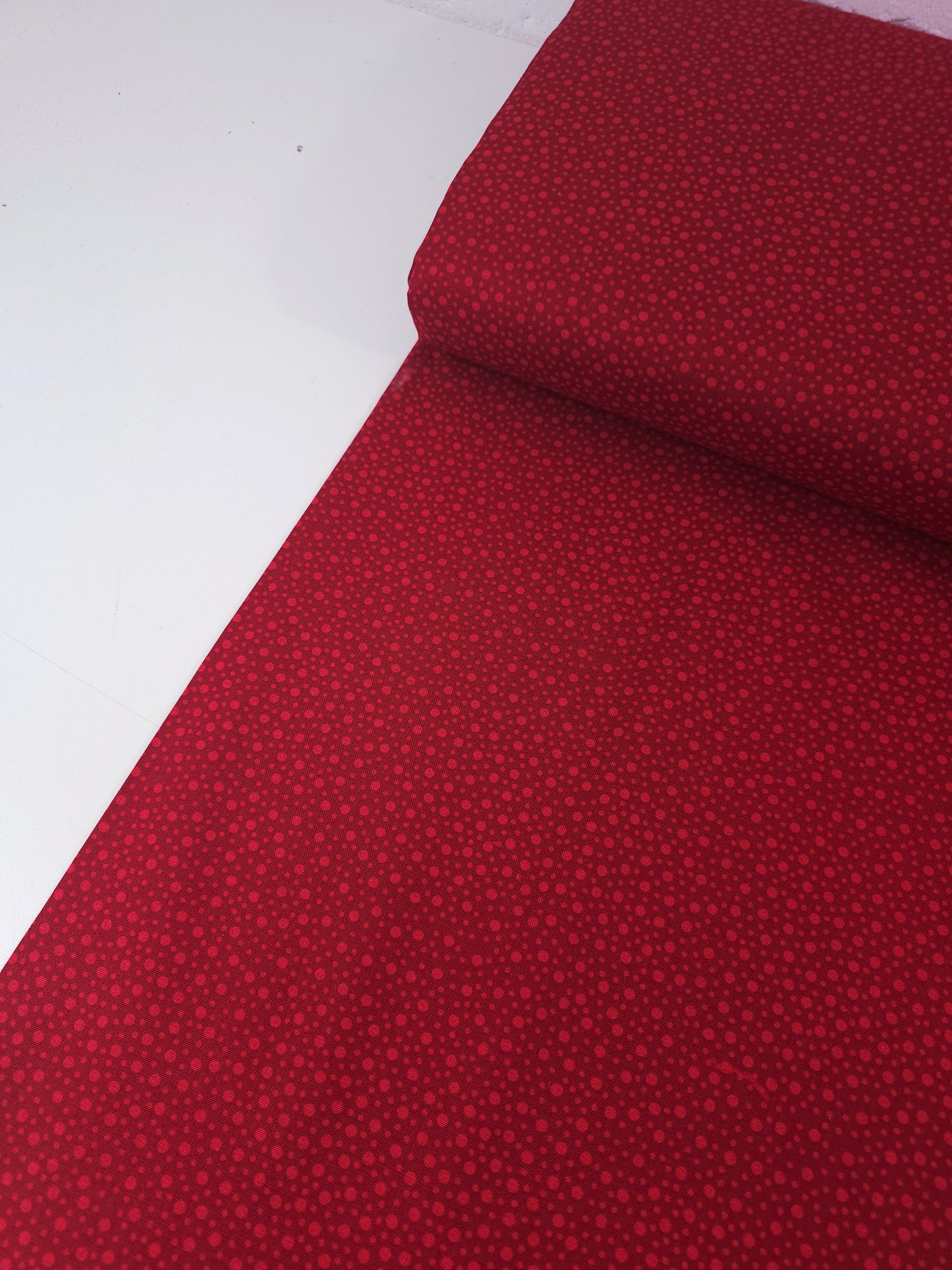 Red Mini Irregular Polka 100% Cotton
