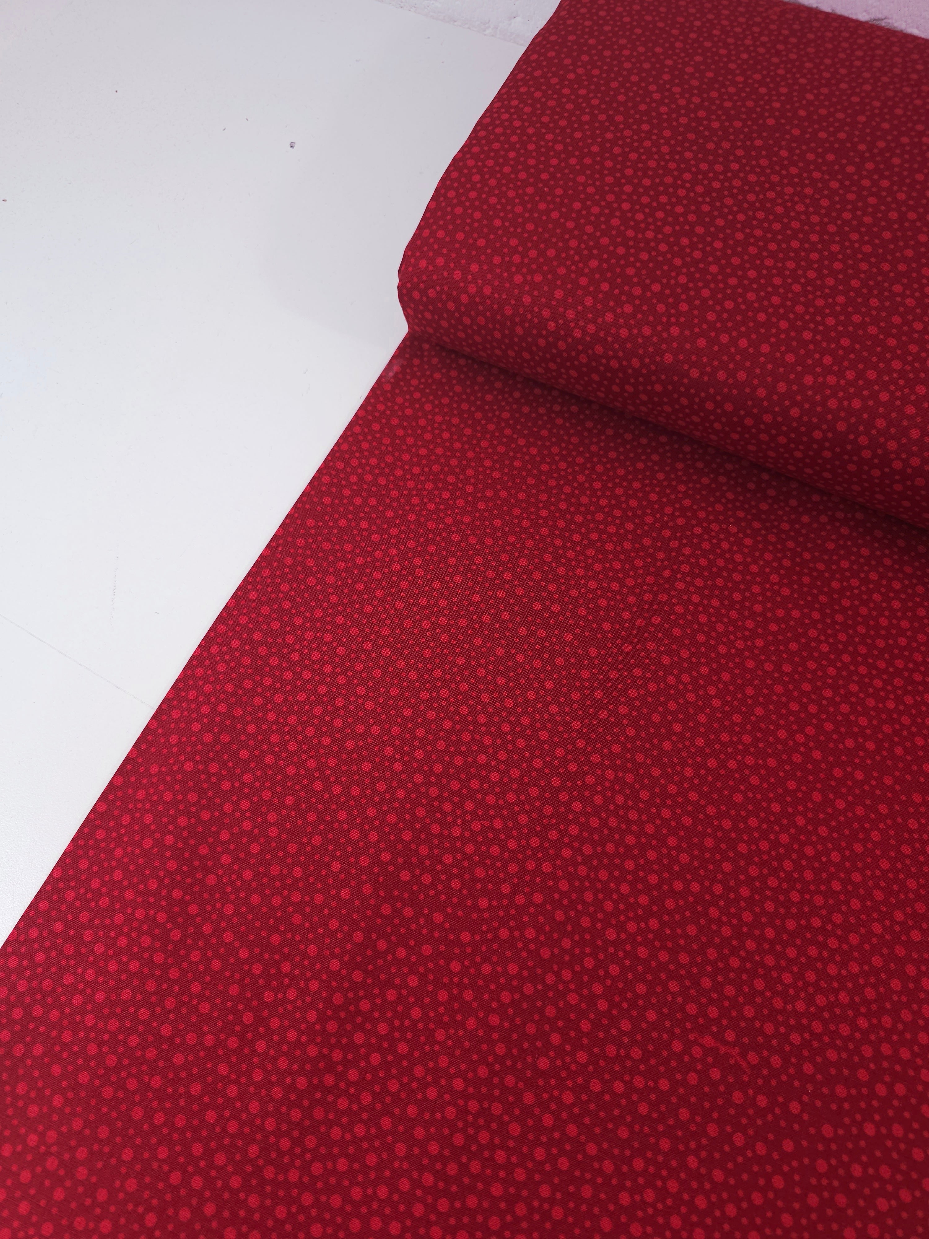 Red Mini Irregular Polka 100% Cotton